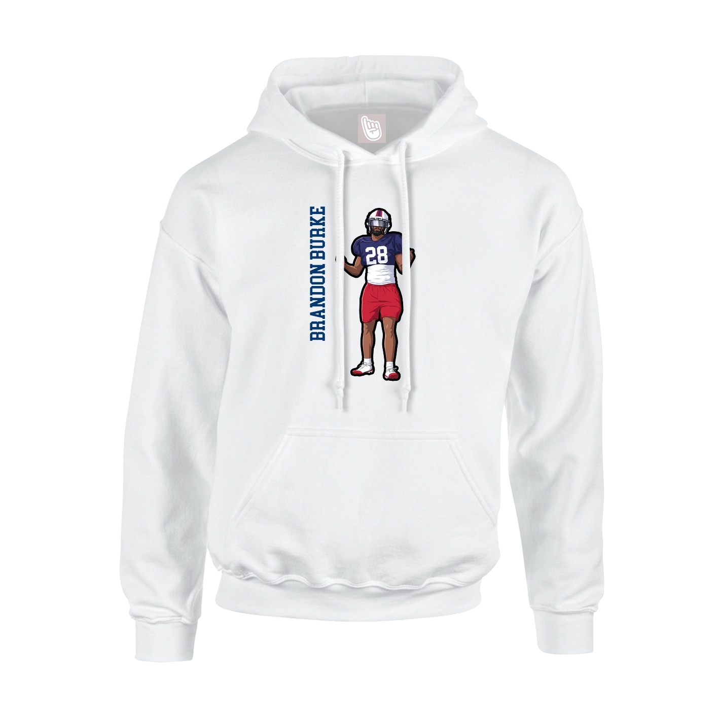 Youth Hoodie — Name Vertical in White