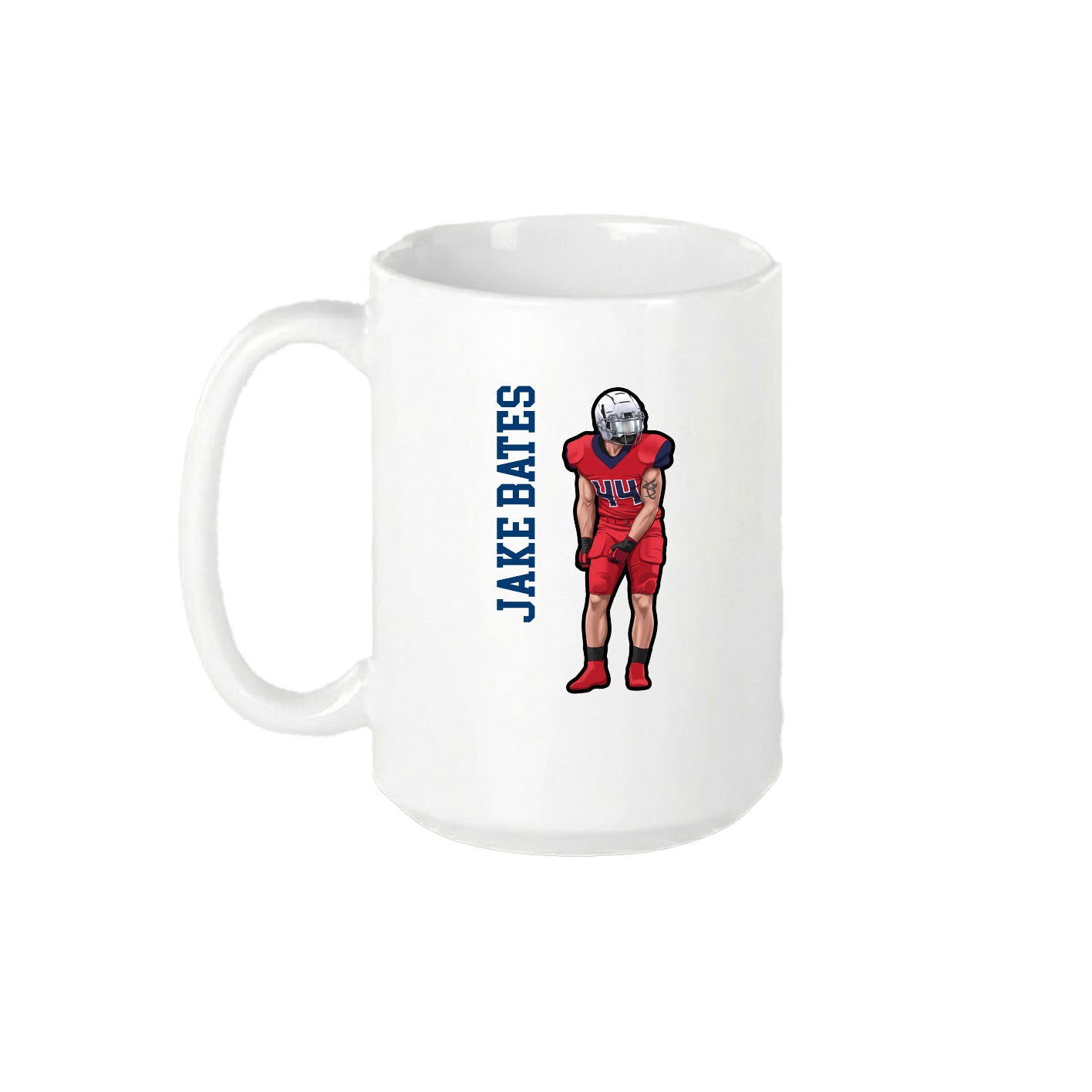 15oz Coffee Mug — Name Vertical in White