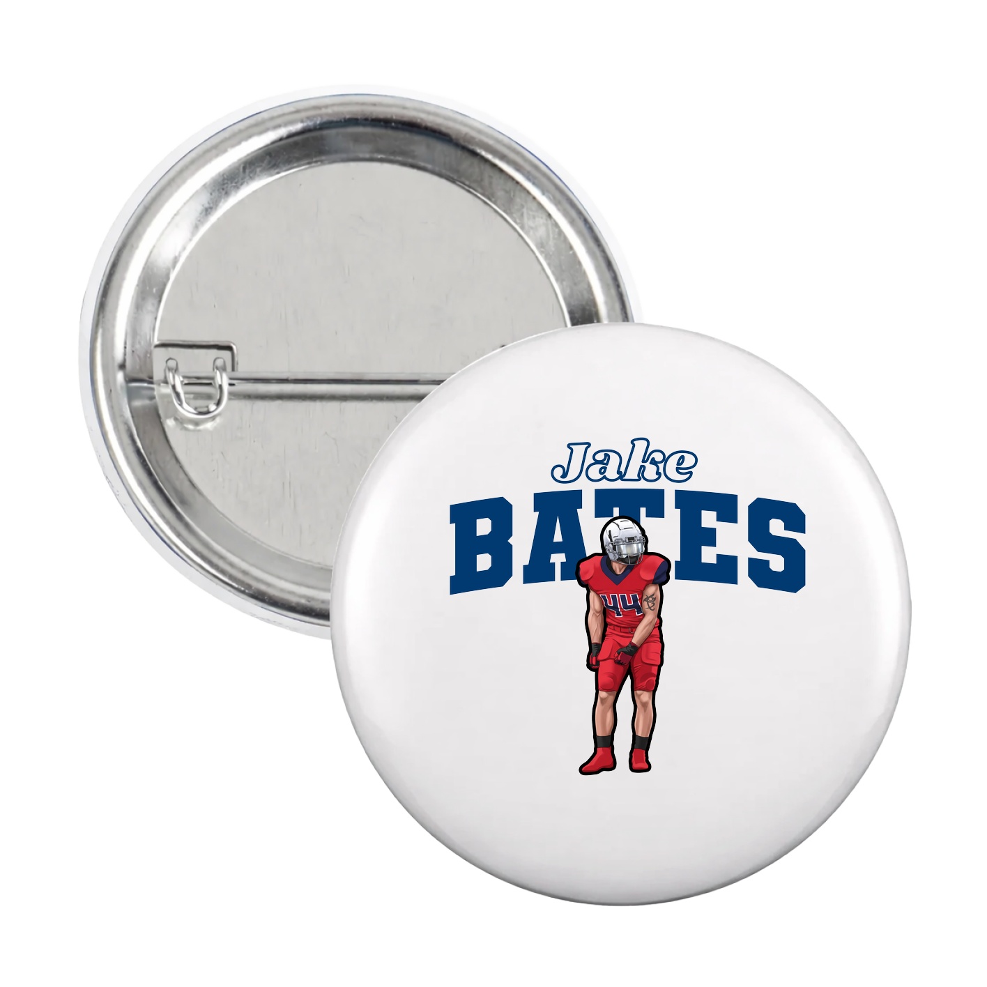 Game Day Button — Name Arch in White