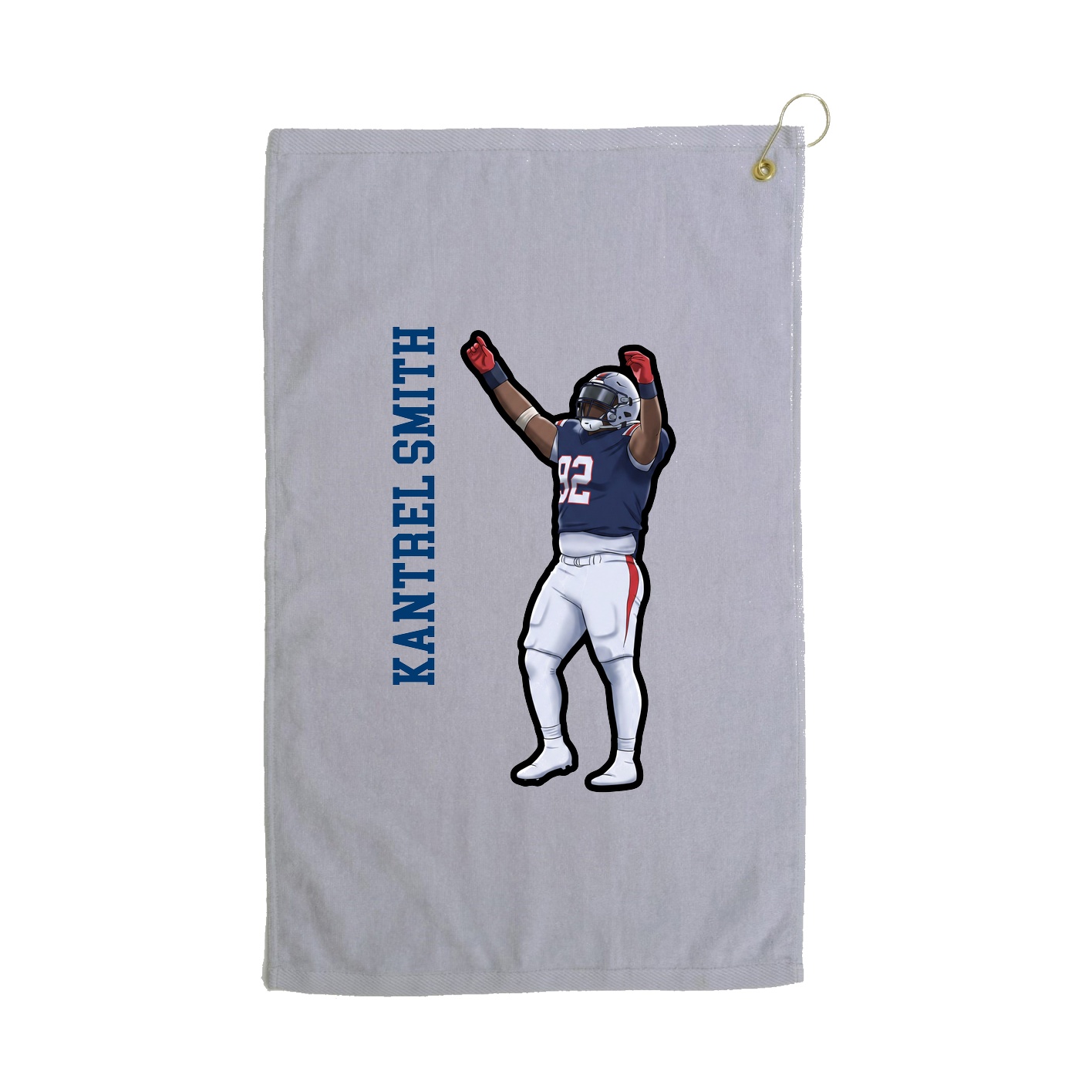 Golf Towel — Name Vertical in Grey