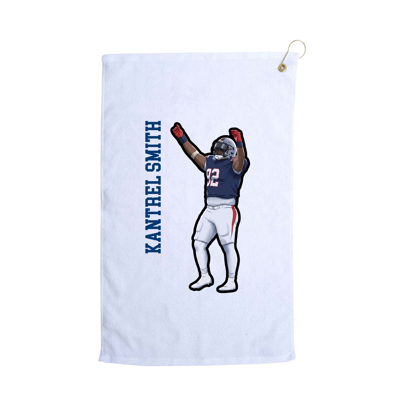 Golf Towel — Name Vertical in White