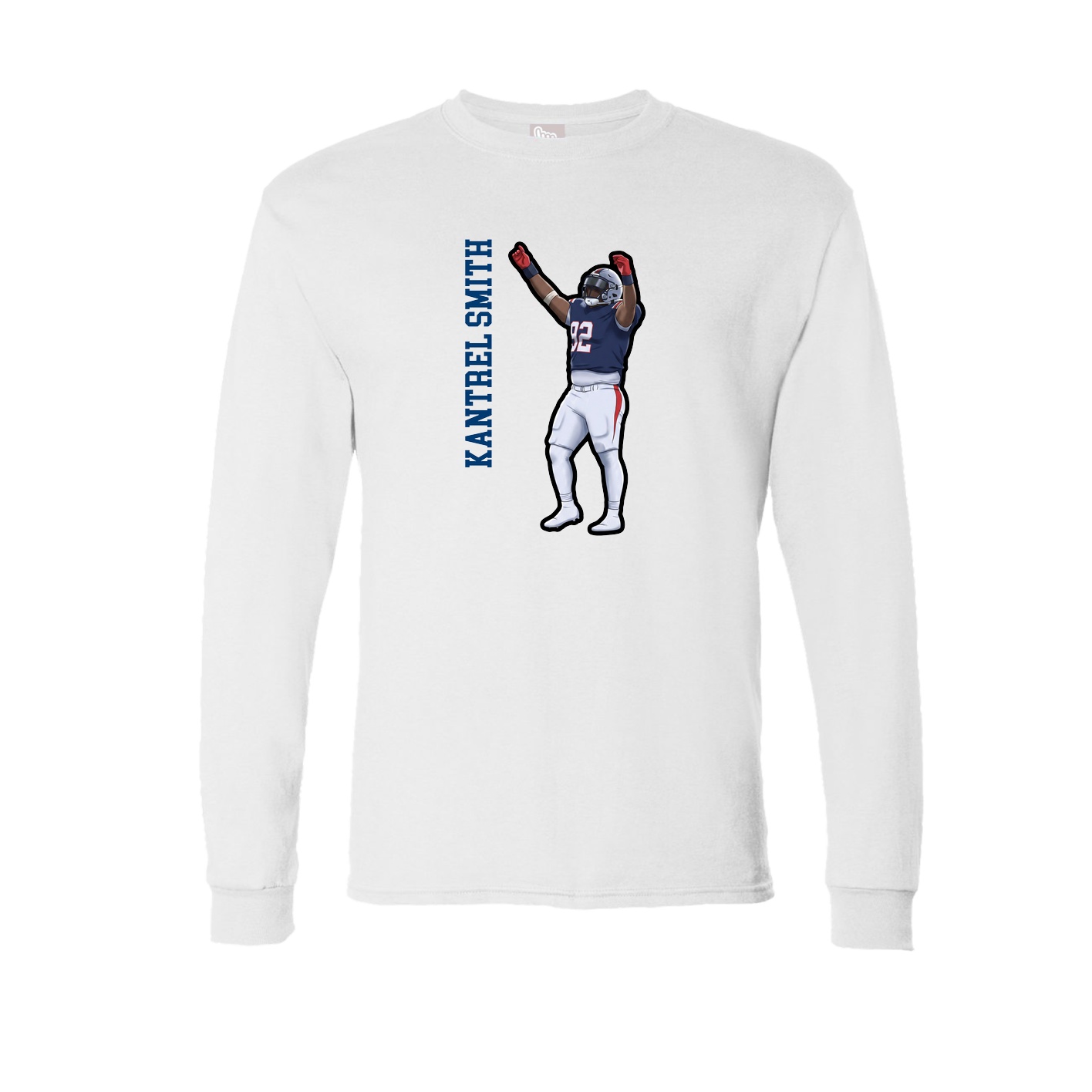 Long Sleeve Tee — Name Vertical in White