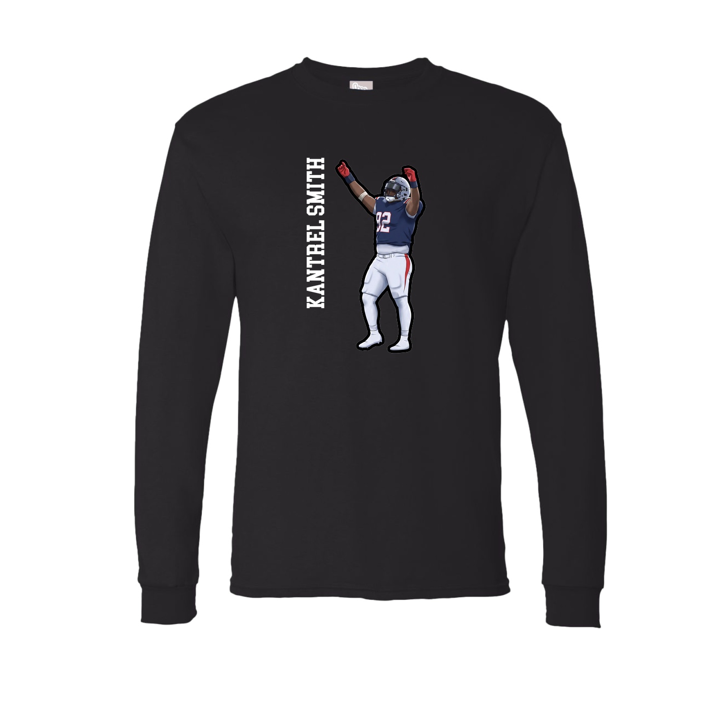 Long Sleeve Tee — Name Vertical in Black