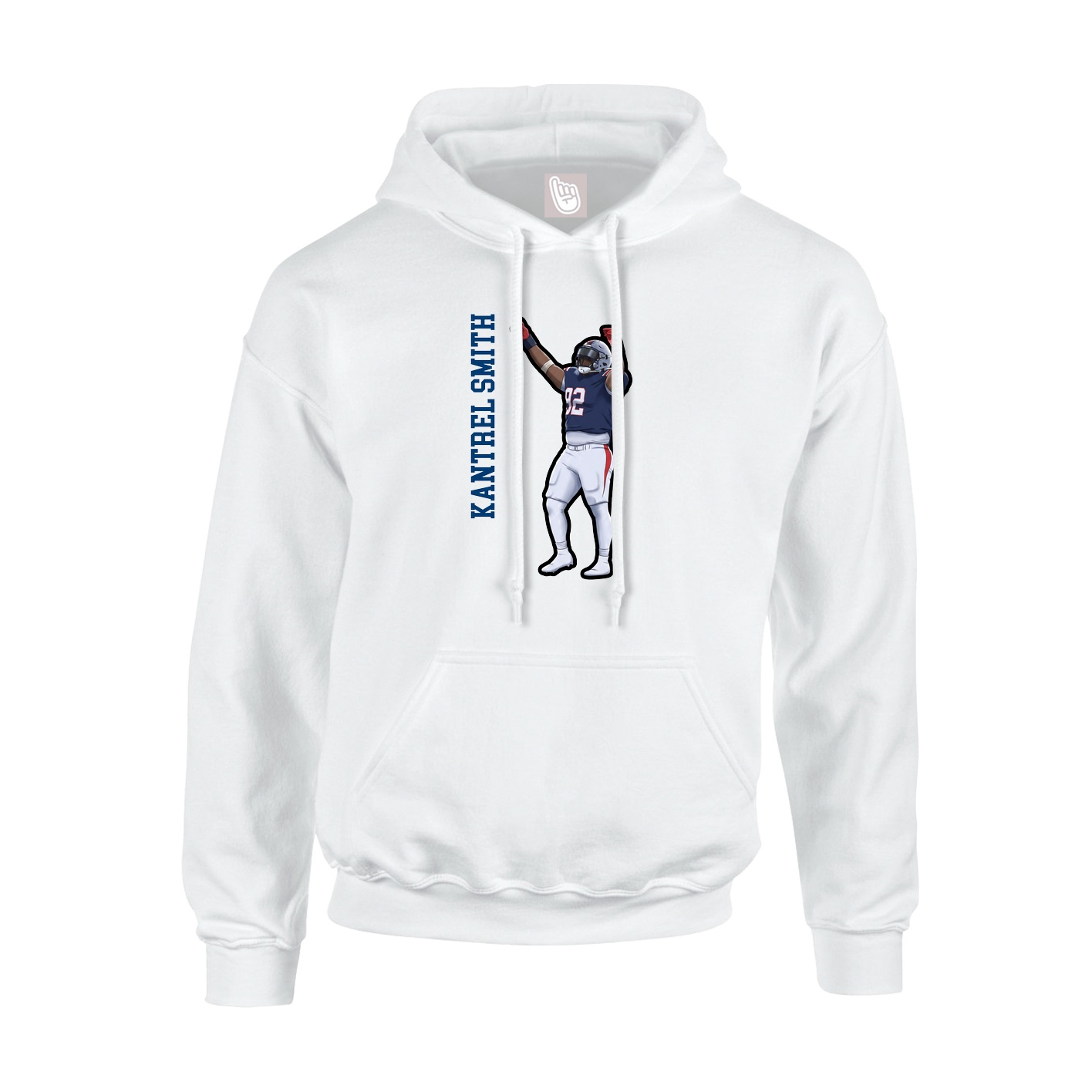 Youth Hoodie — Name Vertical in White