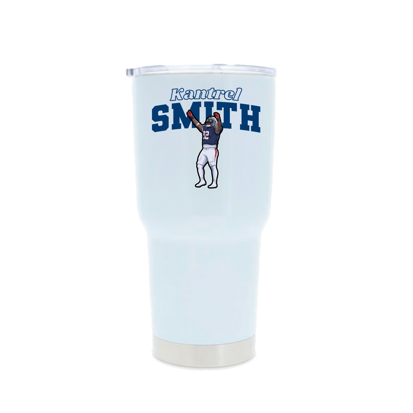 30oz Stainless Steel Tumbler — Name Arch in White