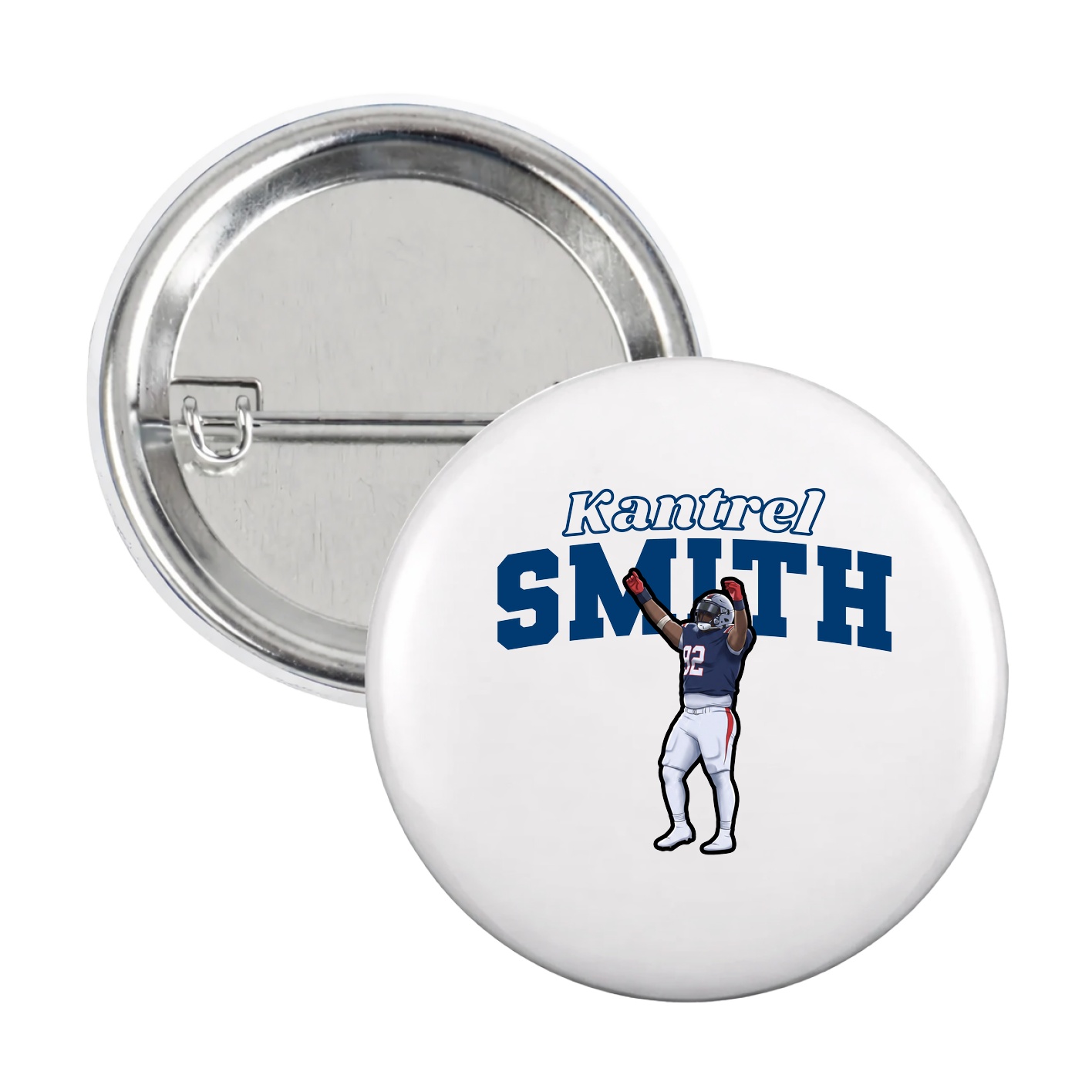 Game Day Button — Name Arch in White