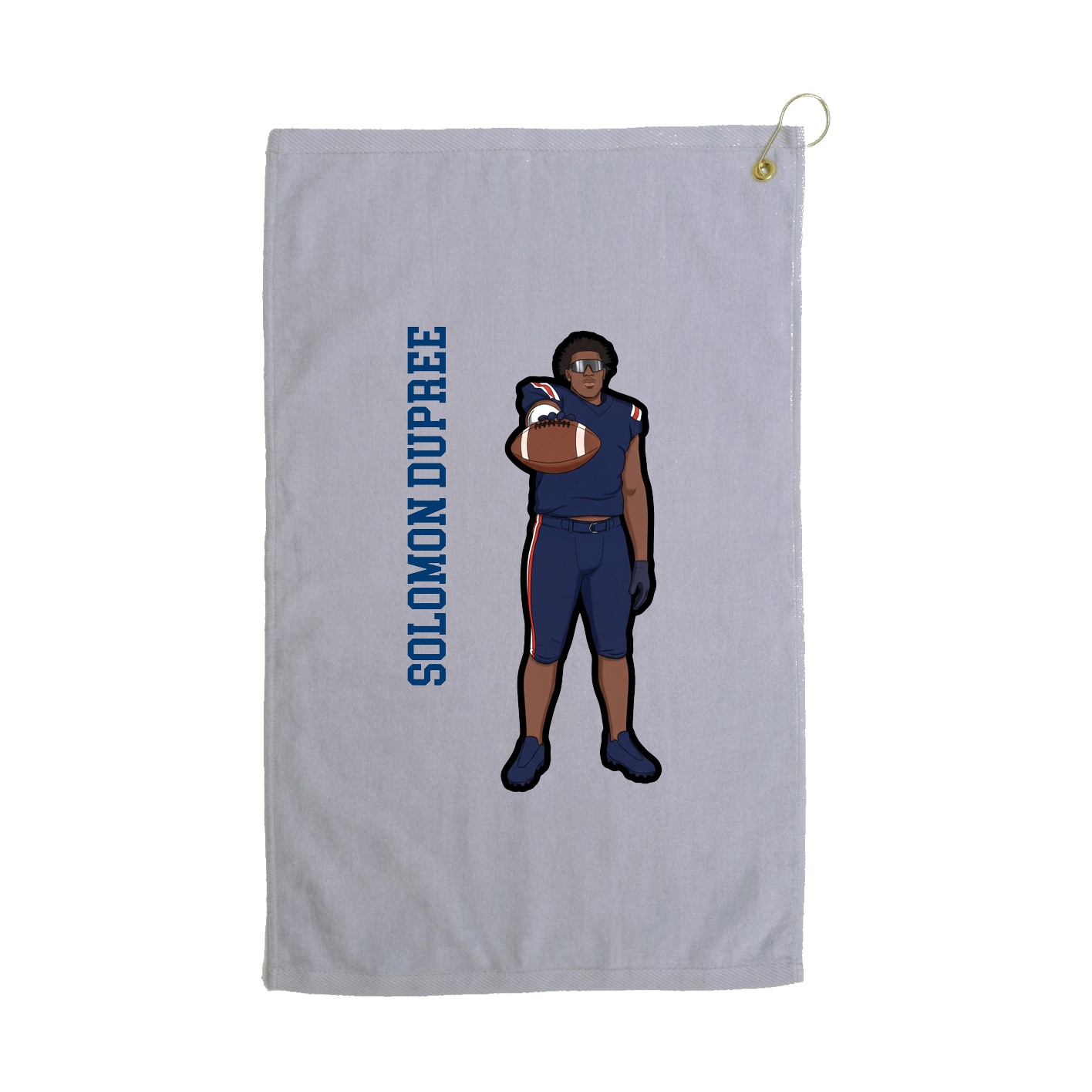 Golf Towel — Name Vertical in Grey