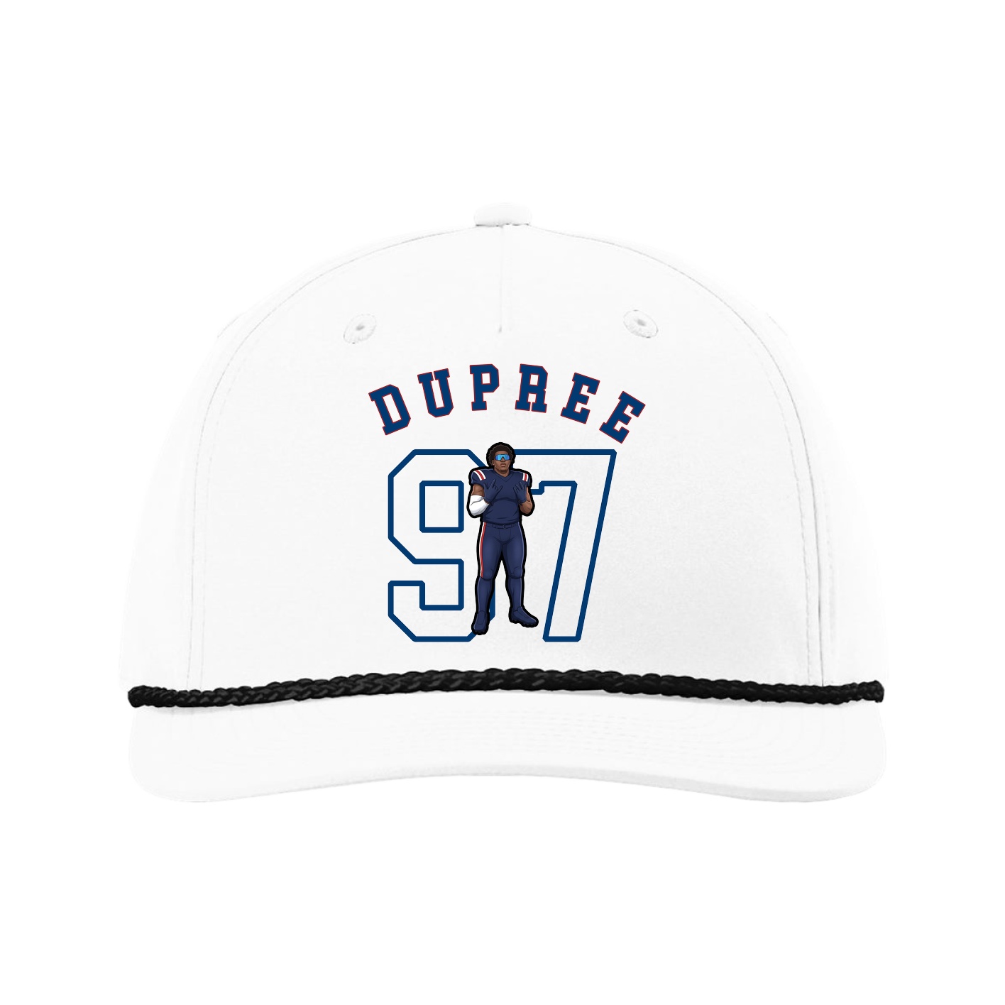 Five-Panel Classic Rope Cap — Shirsey Arch in White