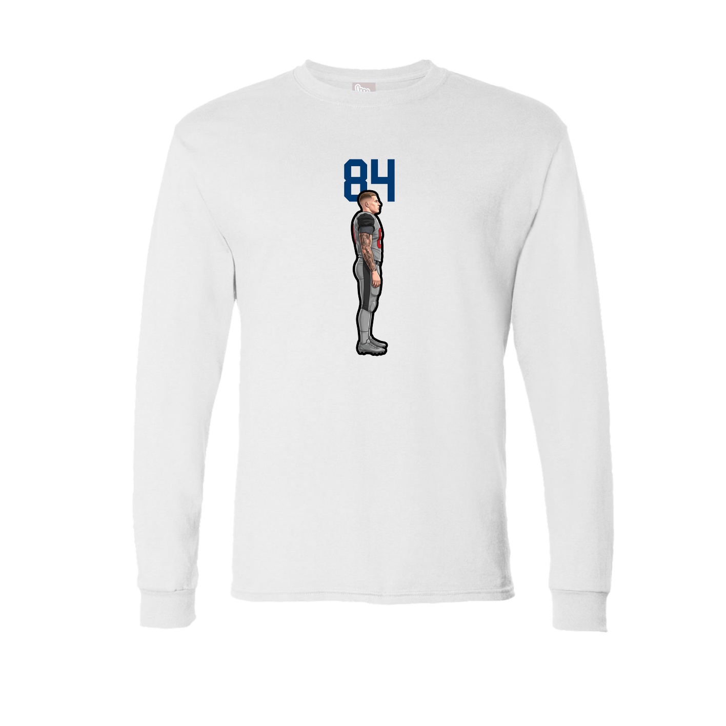 Long Sleeve Tee — Number Top in White