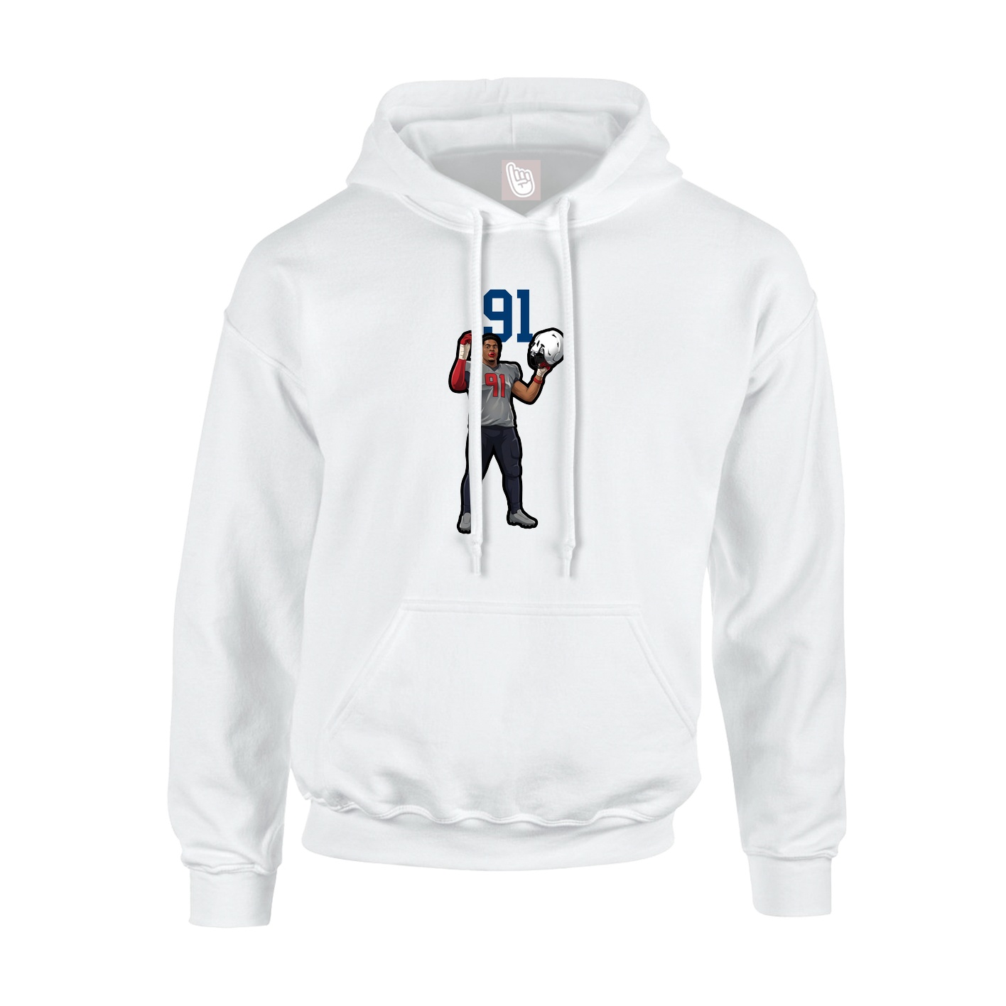 Youth Hoodie — Number Top in White