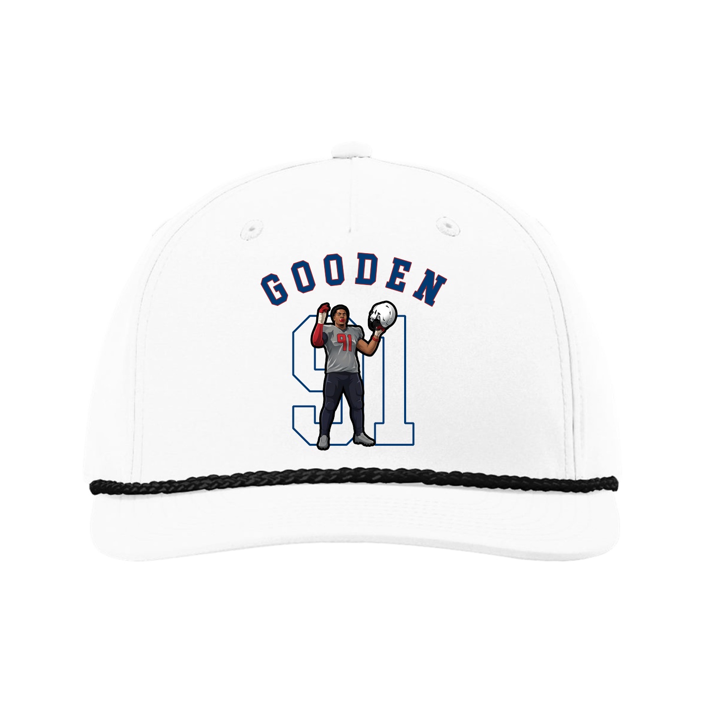 Five-Panel Classic Rope Cap — Shirsey Arch in White