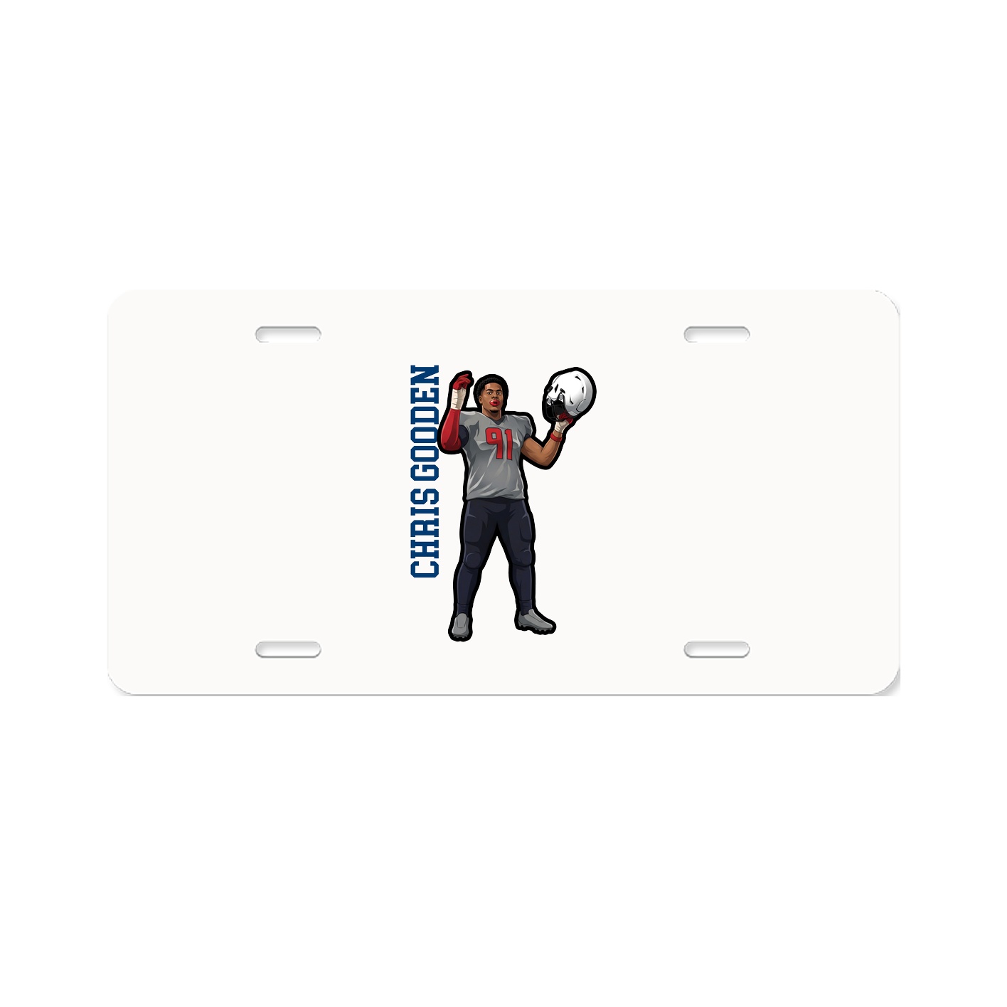 License Plate — Name Vertical in Classic