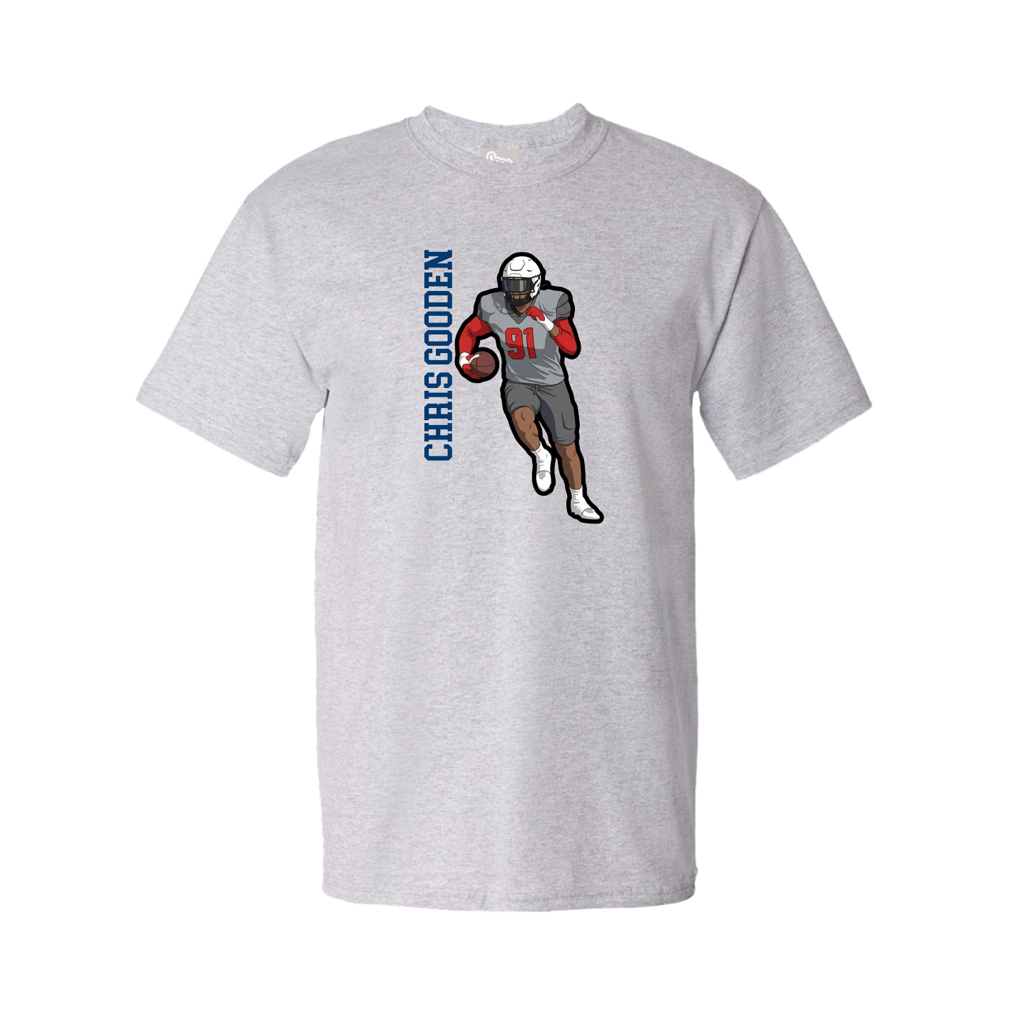 Youth Tee — Name Vertical in Grey
