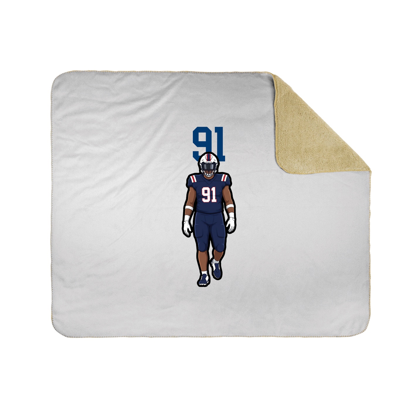 Throw Blanket — Number Top in White