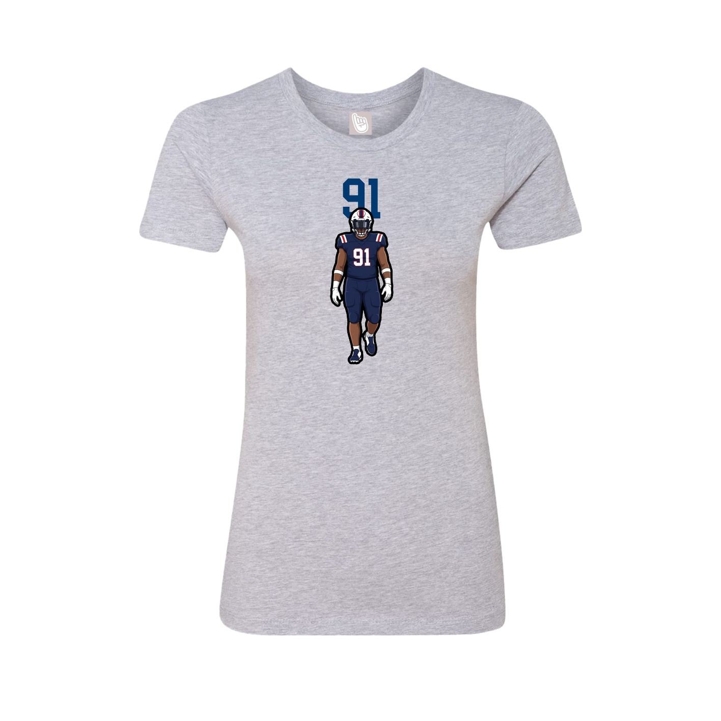 Fitted Women's Tee — Number Top in Grey