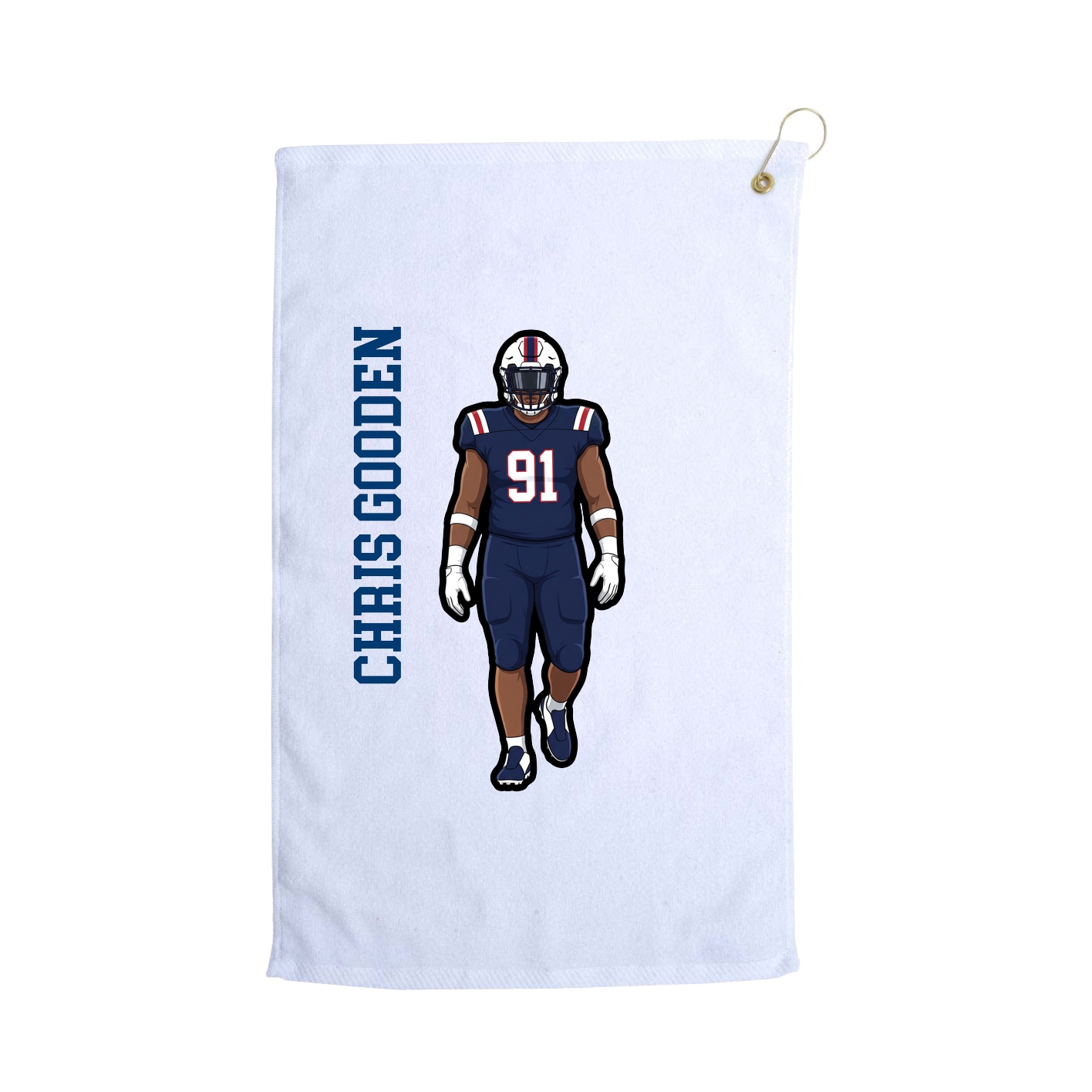 Golf Towel — Name Vertical in White