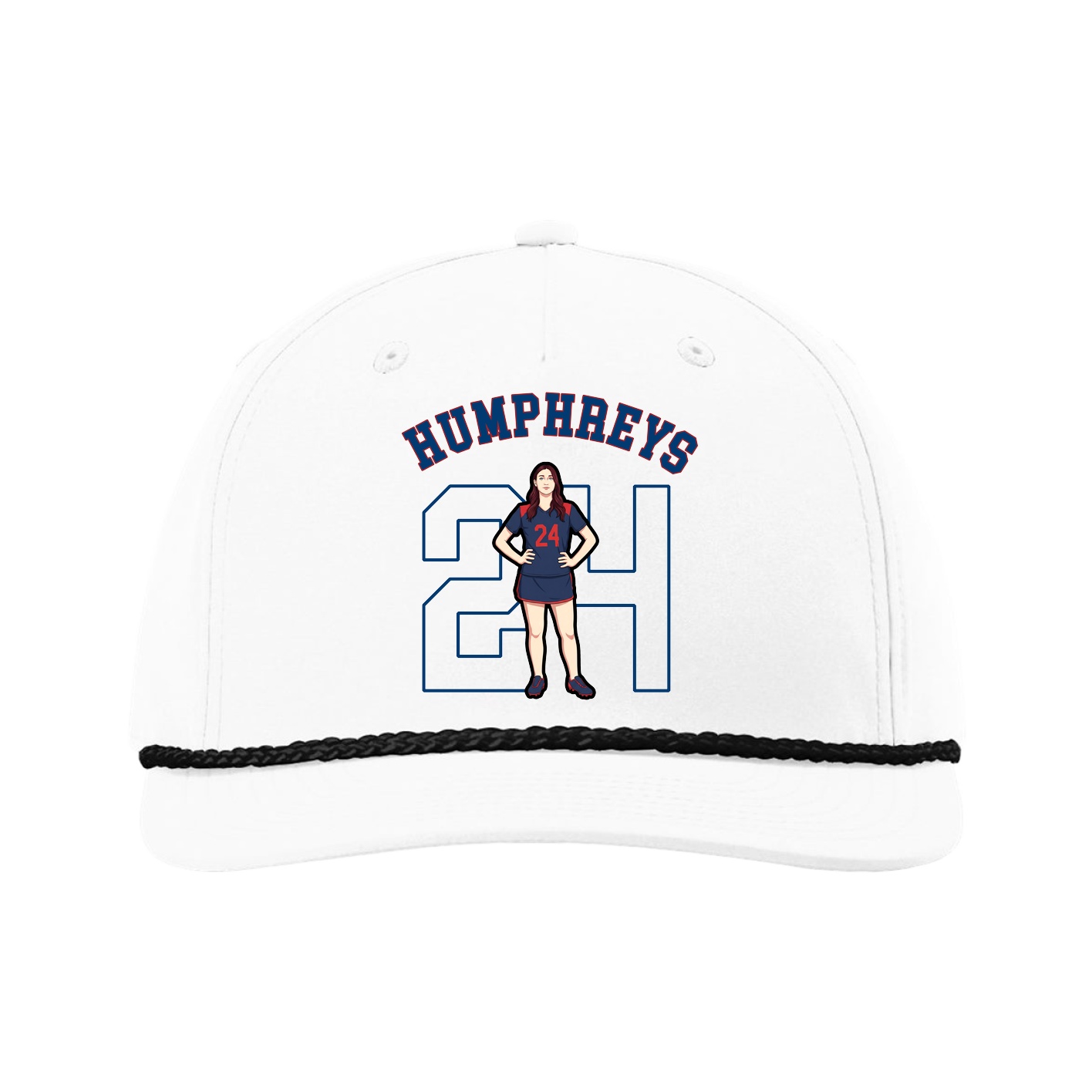 Five-Panel Classic Rope Cap — Shirsey Arch in White