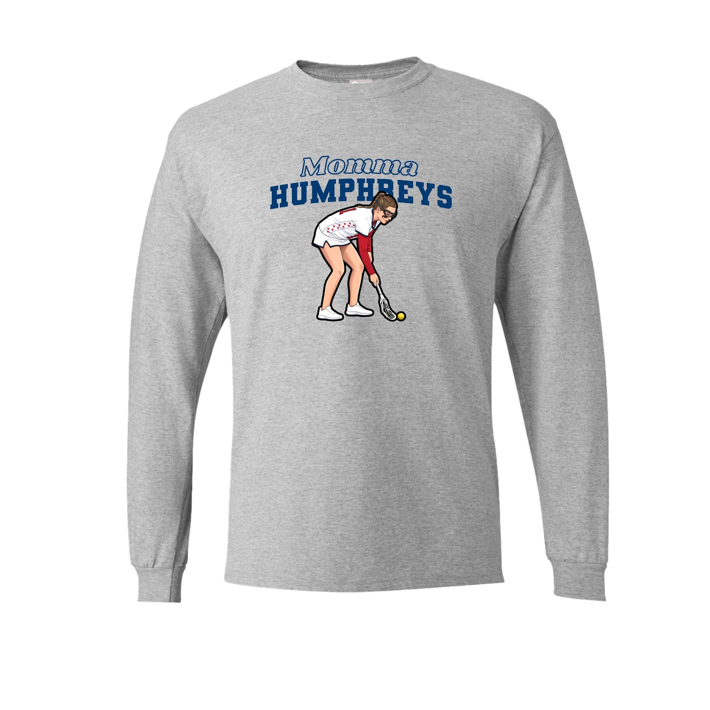 Long Sleeve Tee — Mothers Day Block in Grey