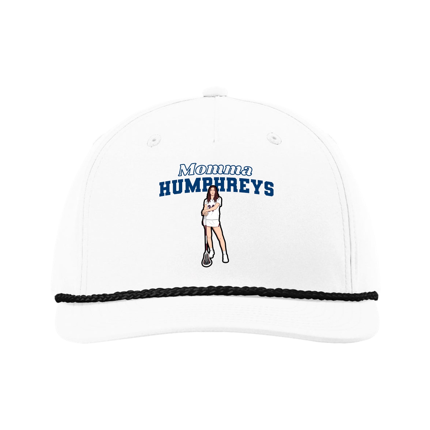 Five-Panel Classic Rope Cap — Mothers Day Block in White
