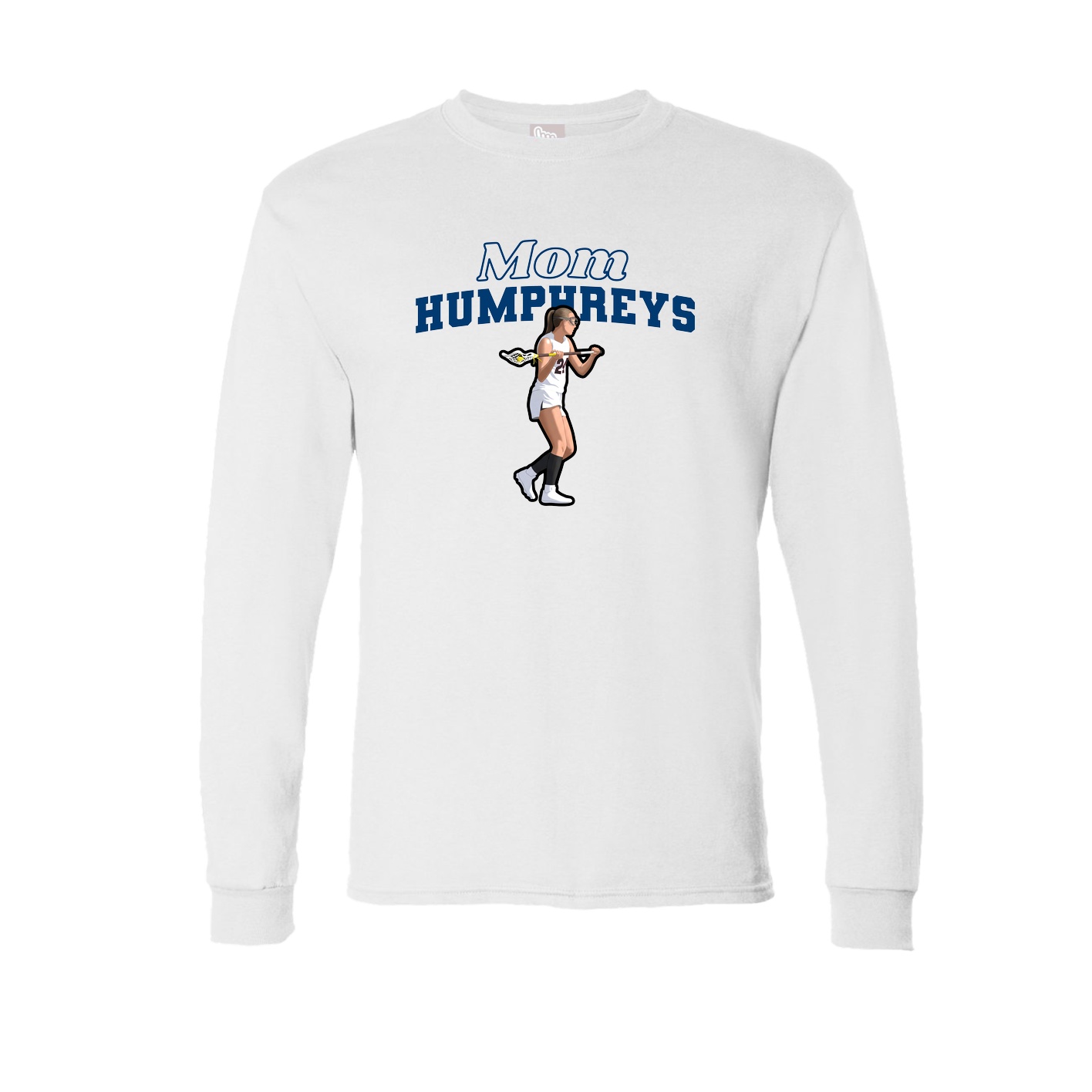 Long Sleeve Tee — Mothers Day Block in White
