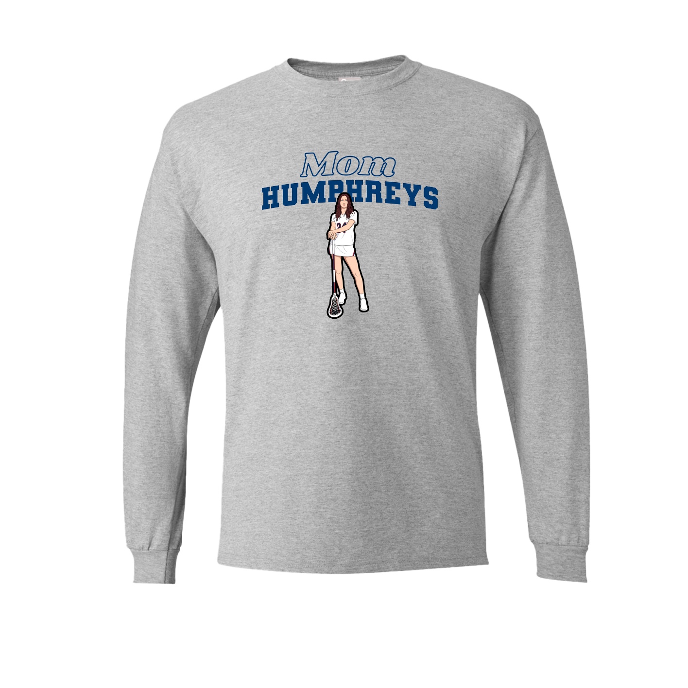 Long Sleeve Tee — Mothers Day Block in Grey
