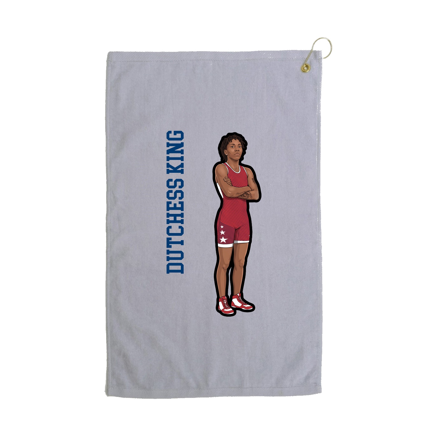 Golf Towel — Name Vertical in Grey