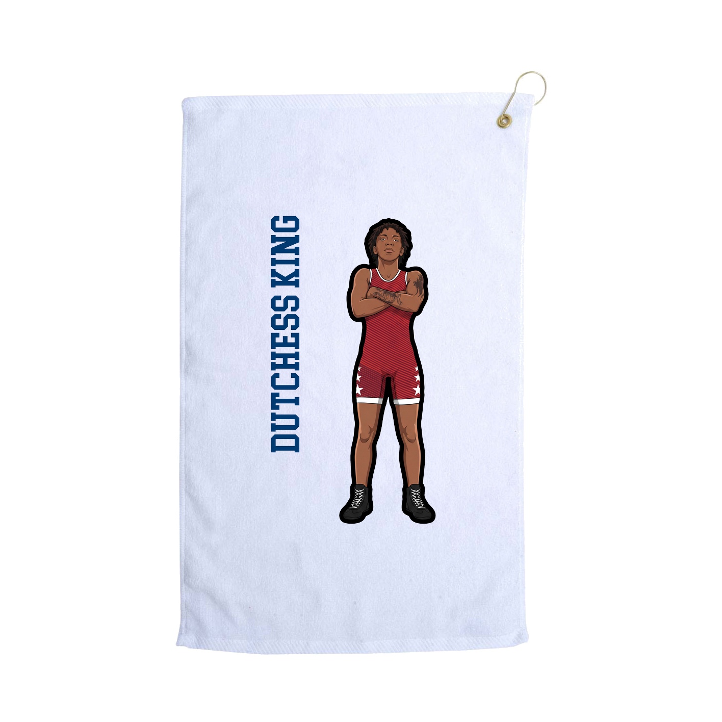 Golf Towel — Name Vertical in White