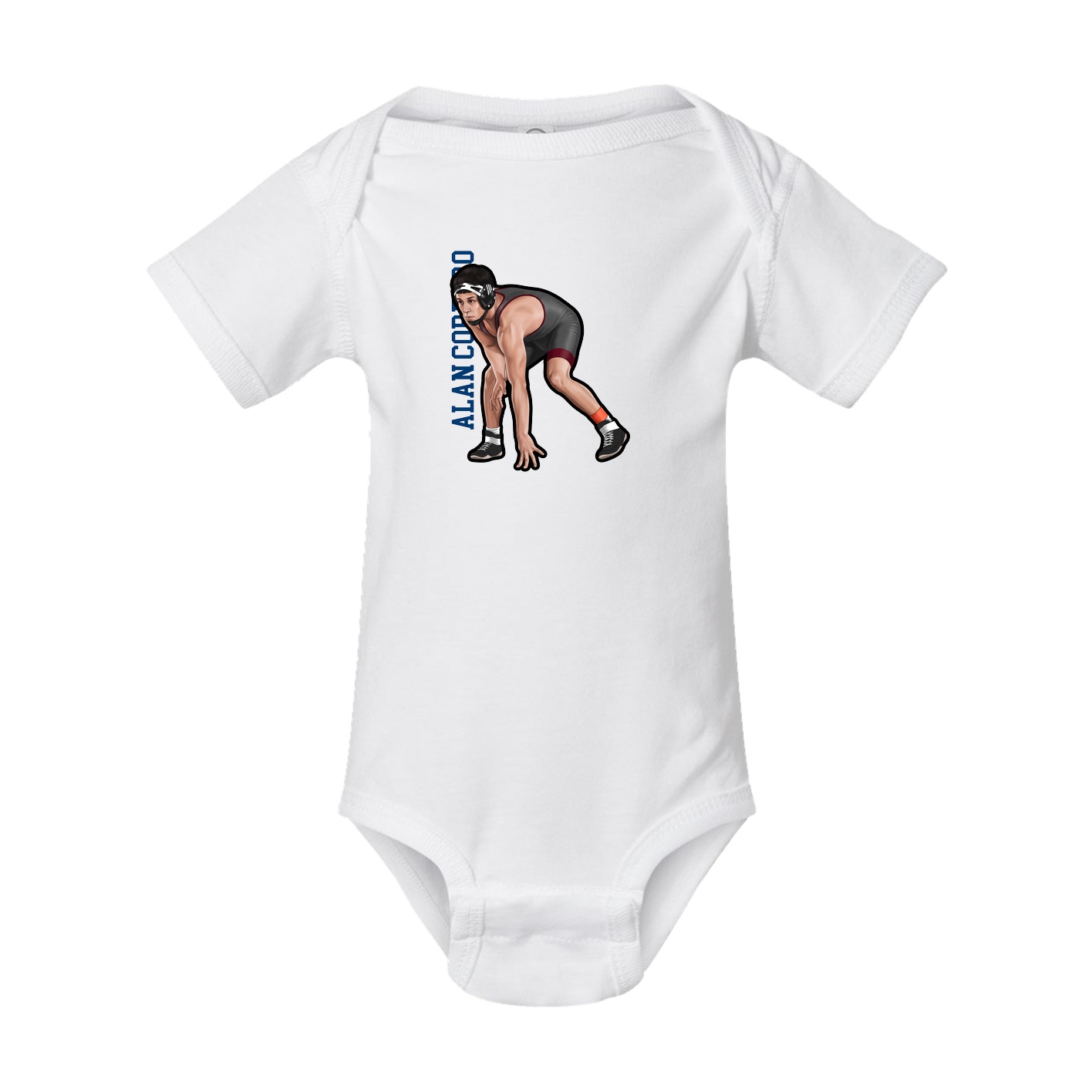 Baby Onesie — Name Vertical in White