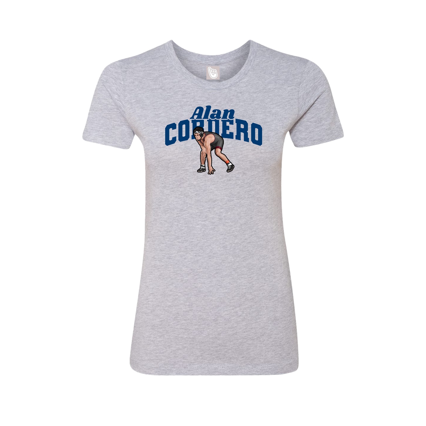 Fitted Women's Tee — Signature Arch in Grey
