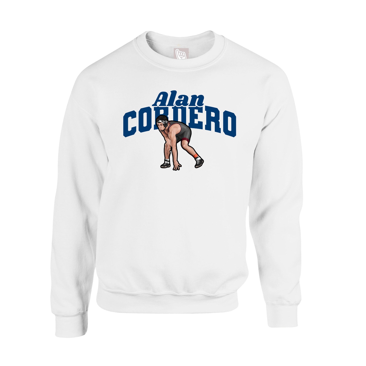 Fleece Crew — Signature Arch in White