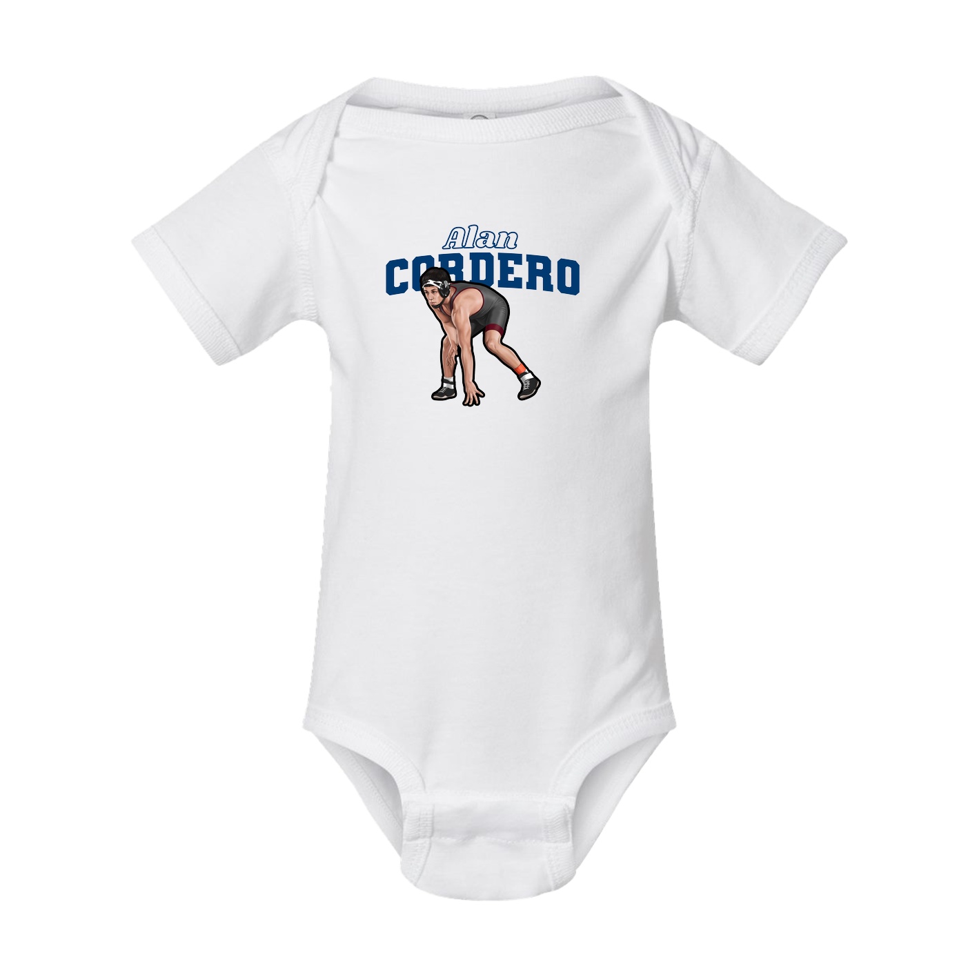 Baby Onesie — Name Arch in White