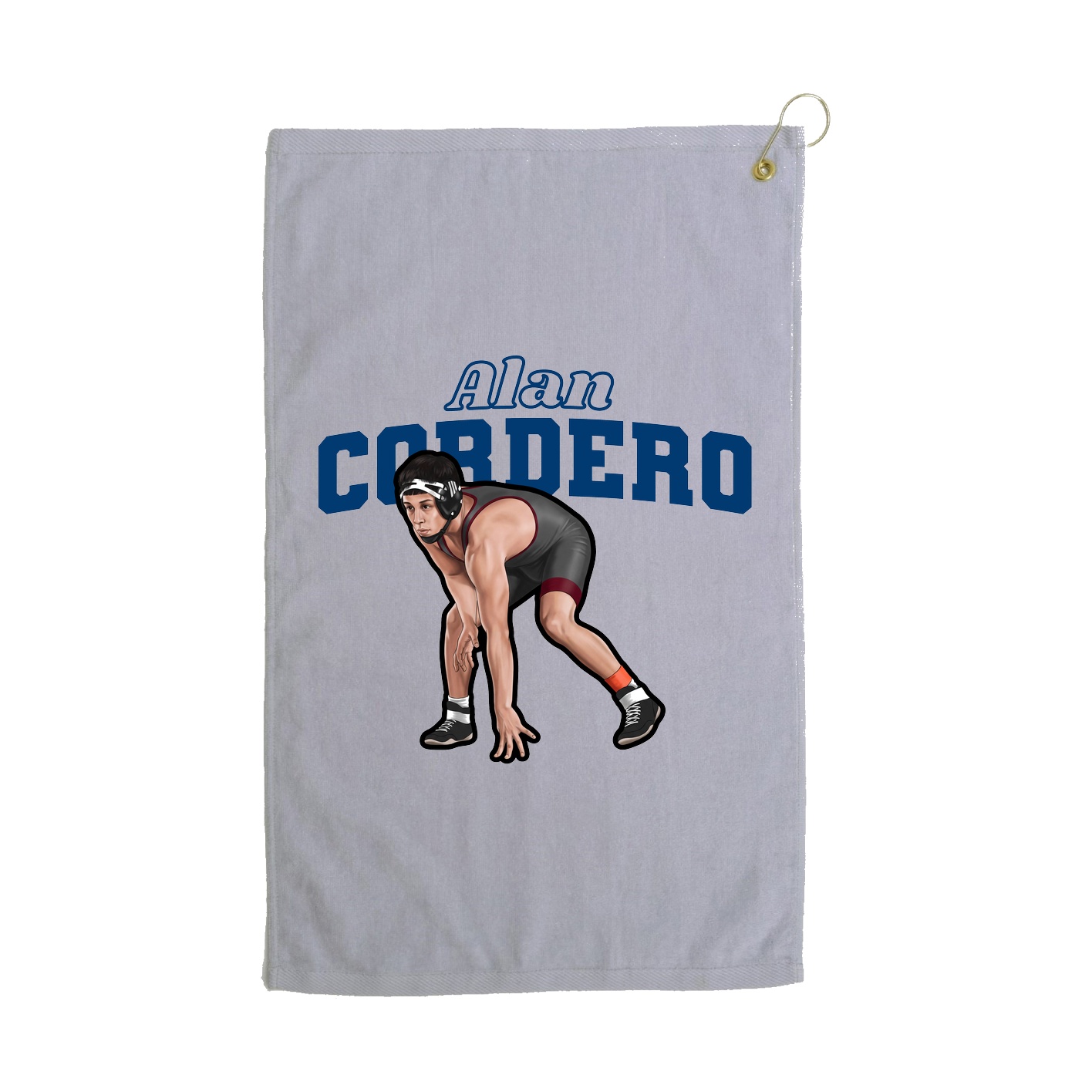 Golf Towel — Name Arch in Grey