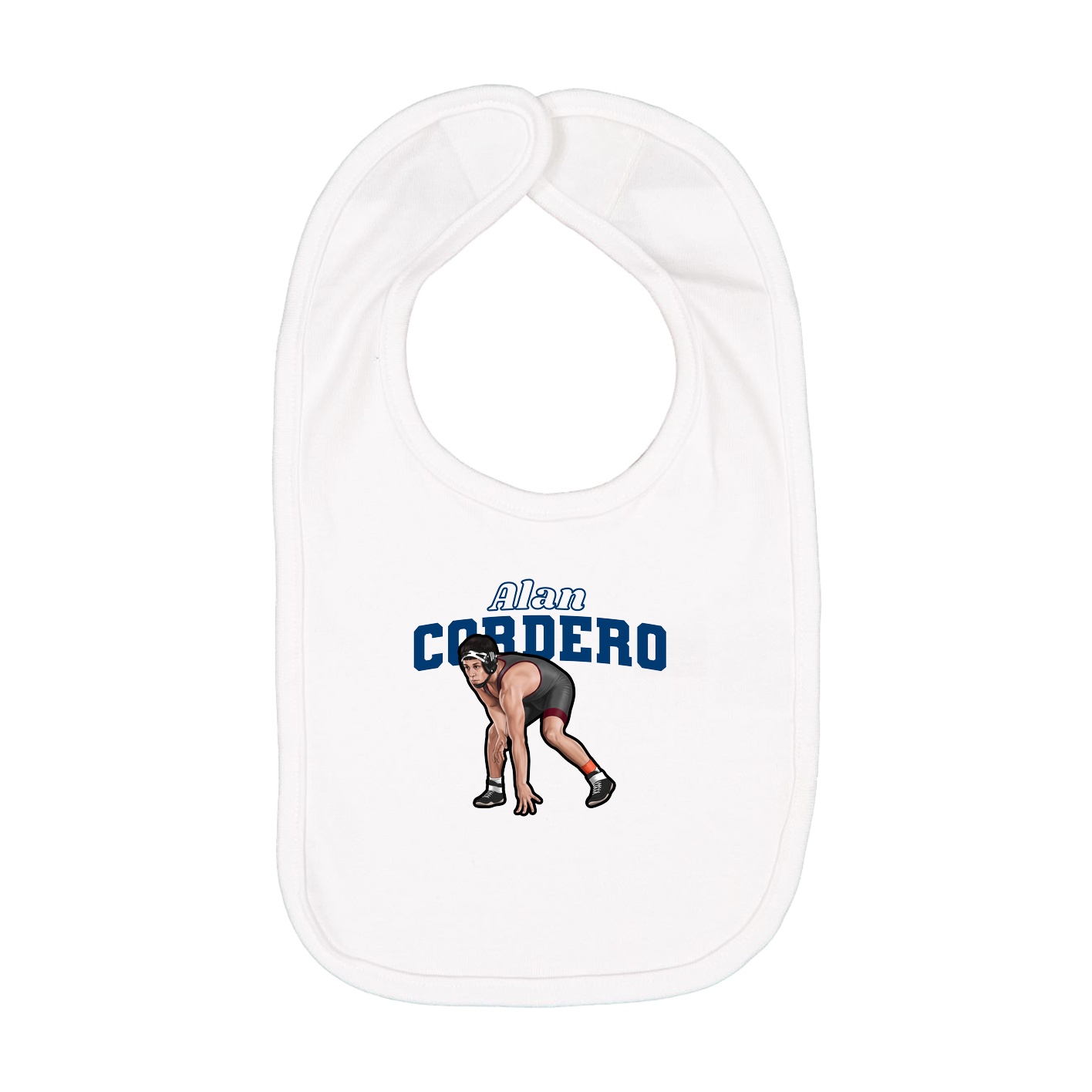 Infant Bib — Name Arch in White