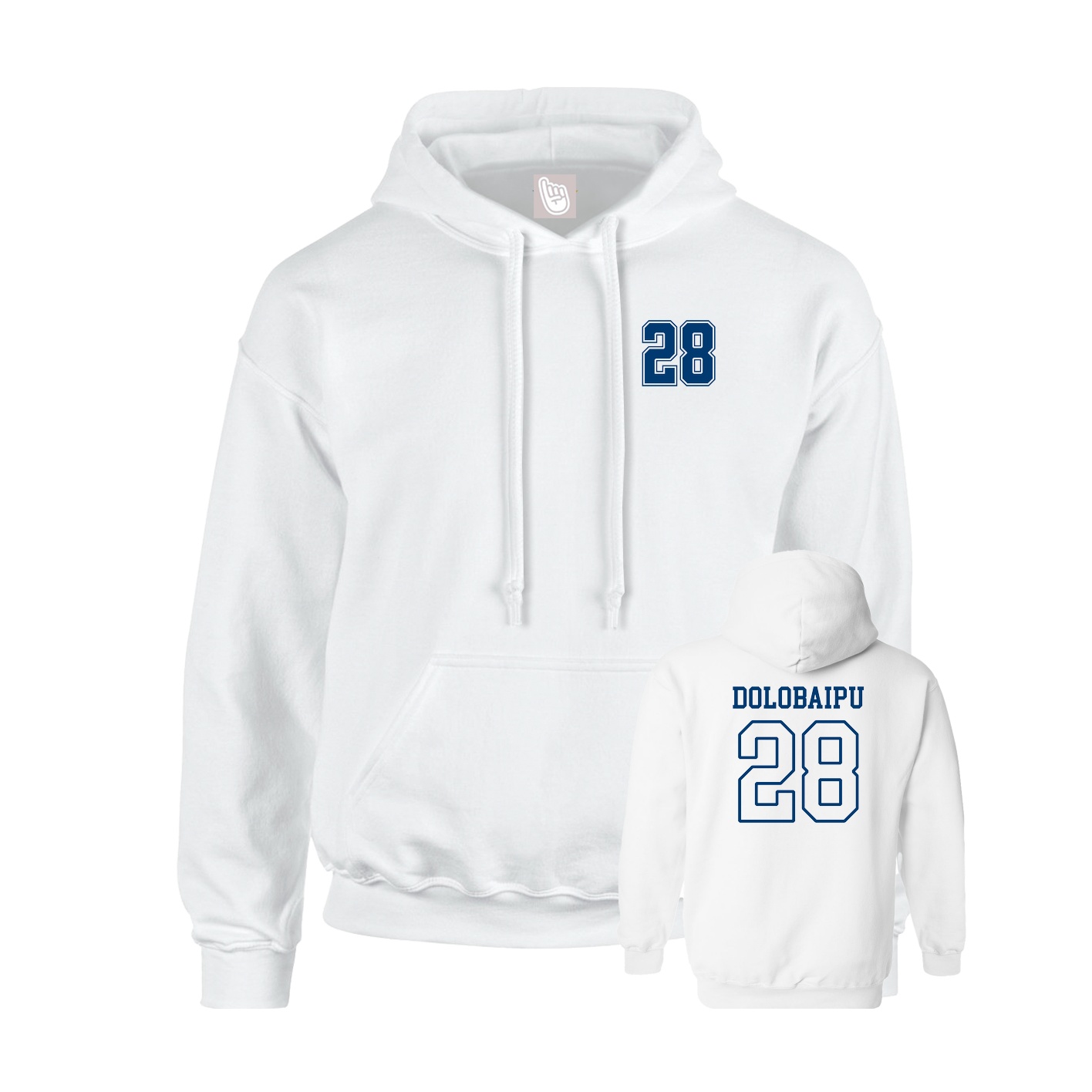 Hoodie — Chest Back in White
