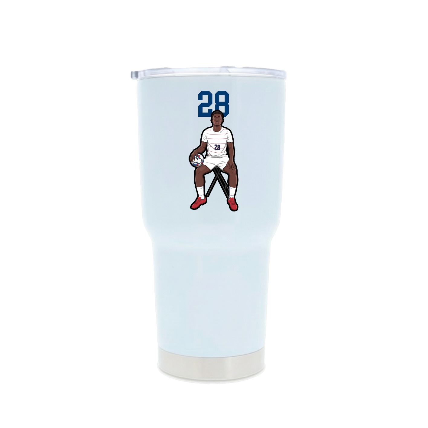 30oz Stainless Steel Tumbler — Number Top in White