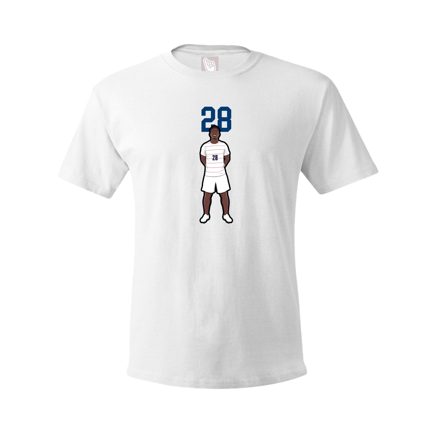 Youth Tee — Number Top in White