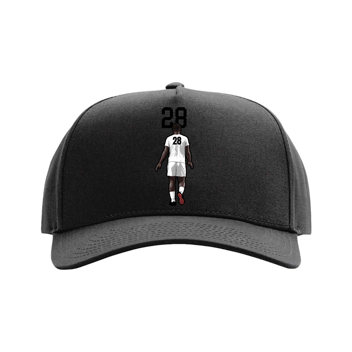 Full Fabric Five-Panel Champ Cap — Number Top in Black