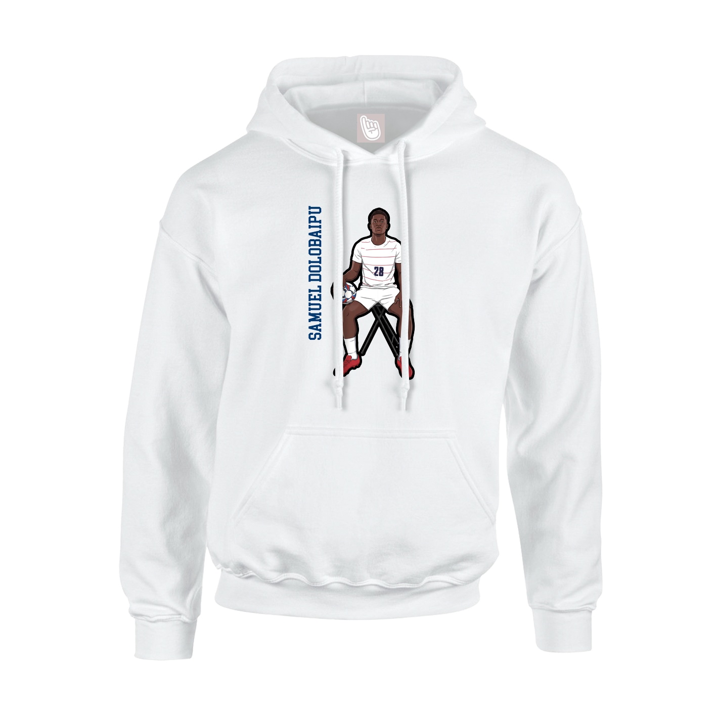 Youth Hoodie — Name Vertical in White