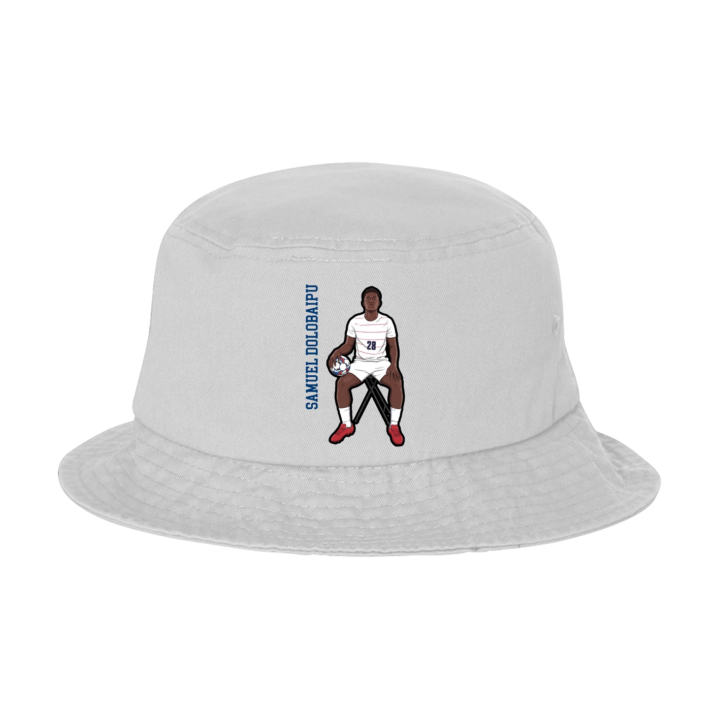 Bucket Cap — Name Vertical in White