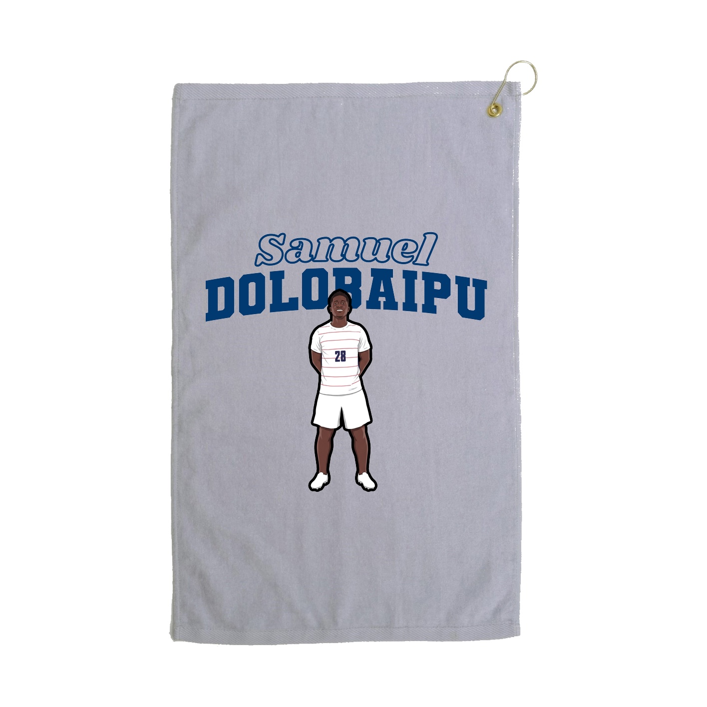 Golf Towel — Name Arch in Grey