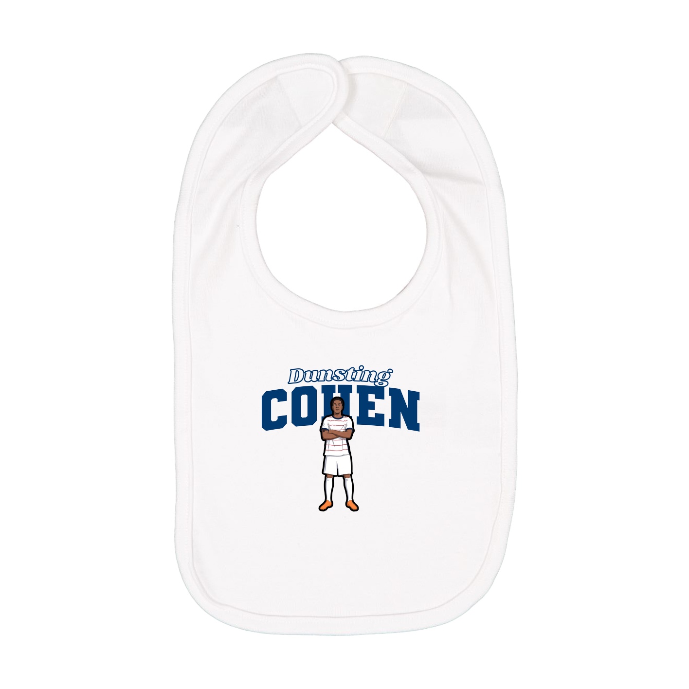 Infant Bib — Name Arch in White