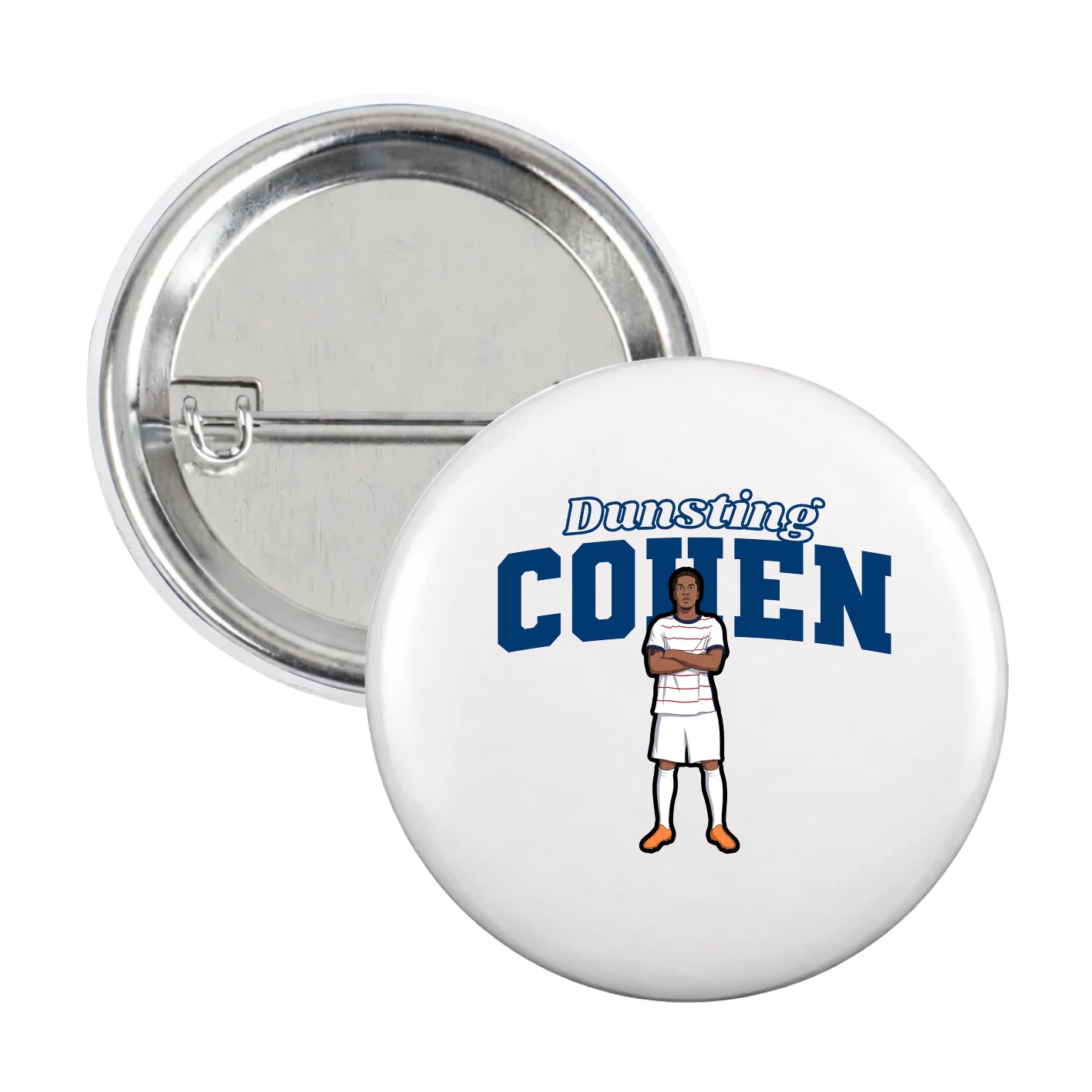 Game Day Button — Name Arch in White