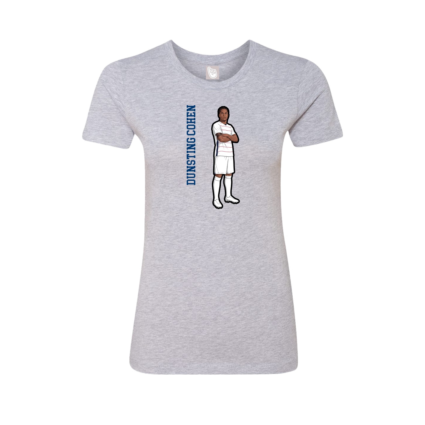 Fitted Women's Tee — Name Vertical in Grey