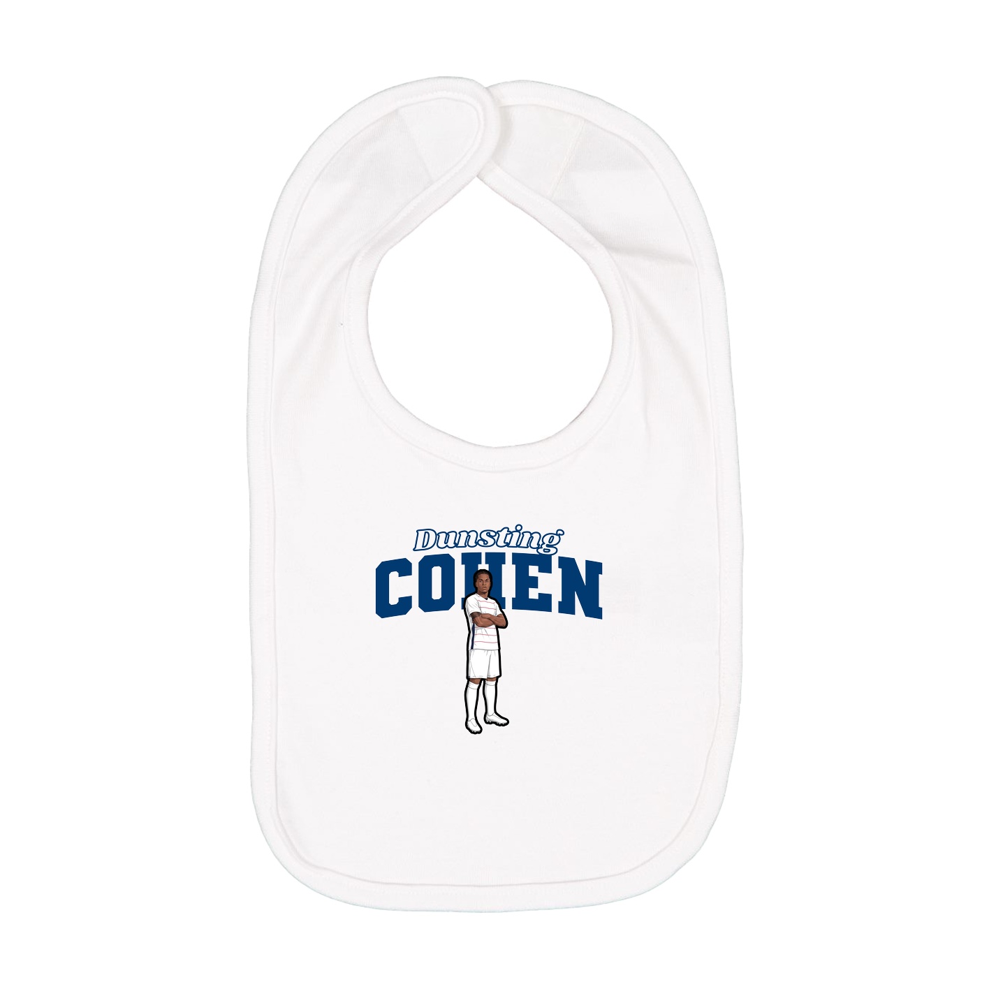 Infant Bib — Name Arch in White