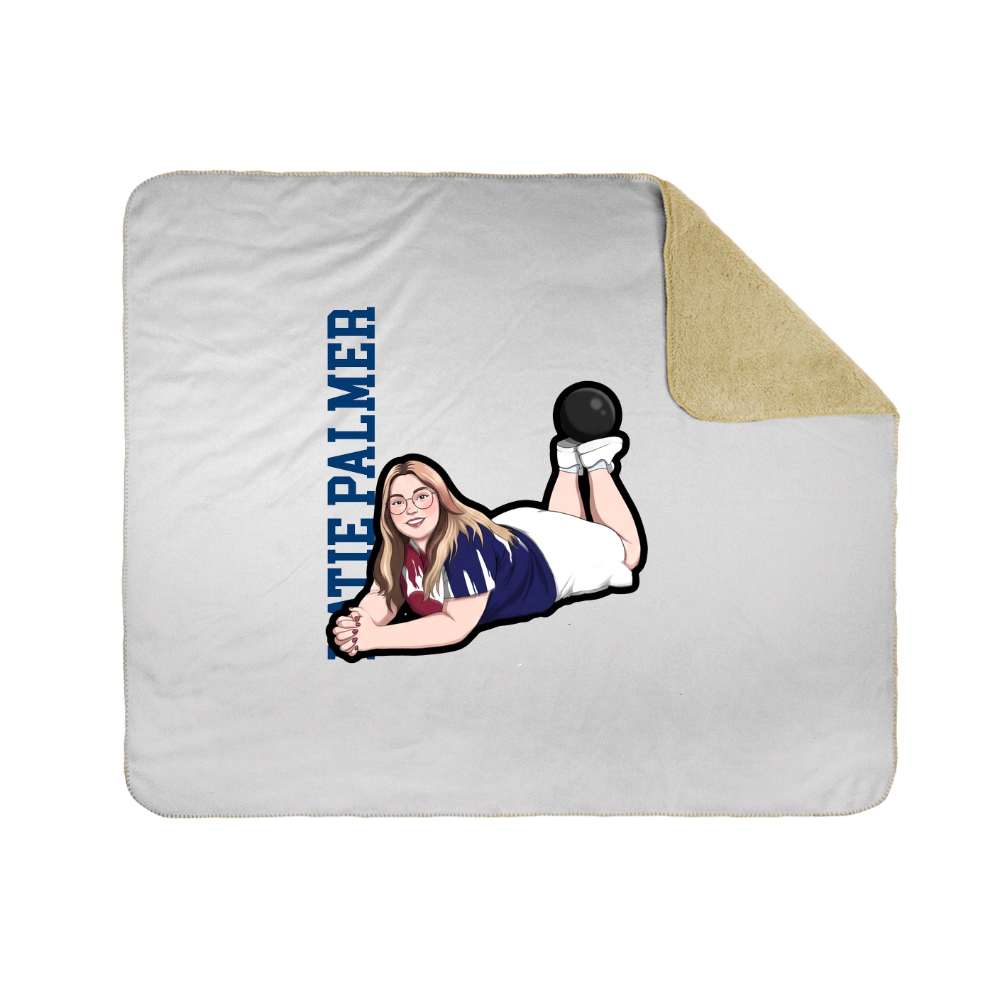 Throw Blanket — Name Vertical in White