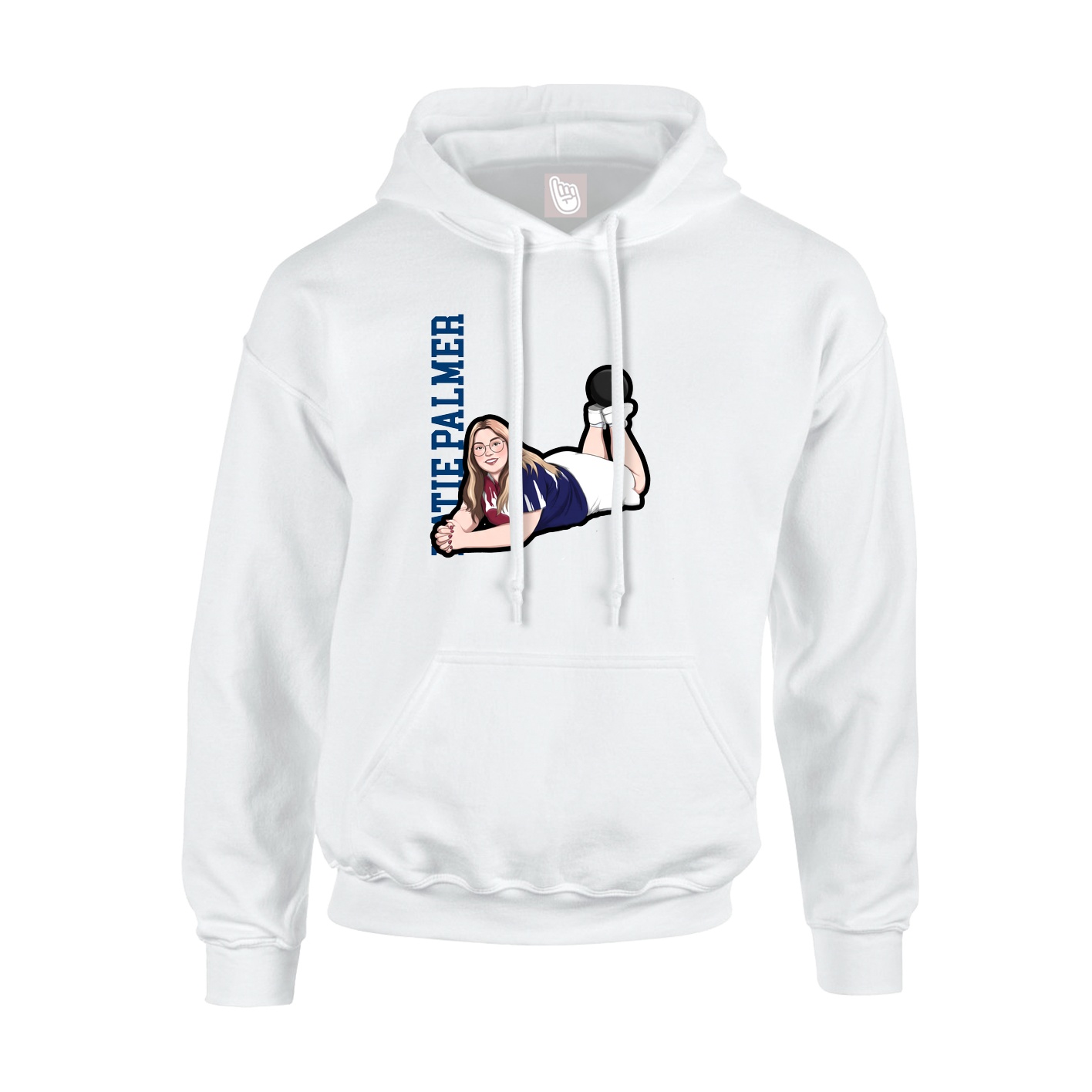 Youth Hoodie — Name Vertical in White