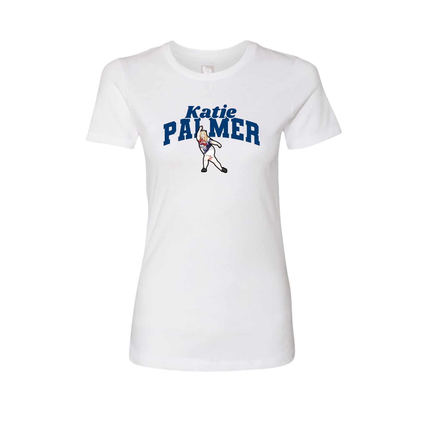 Fitted Women's Tee — Signature Arch in White
