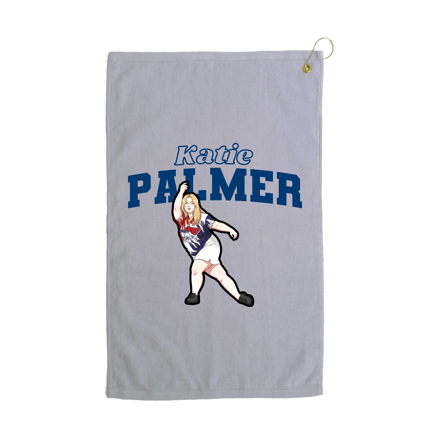 Golf Towel — Name Arch in Grey