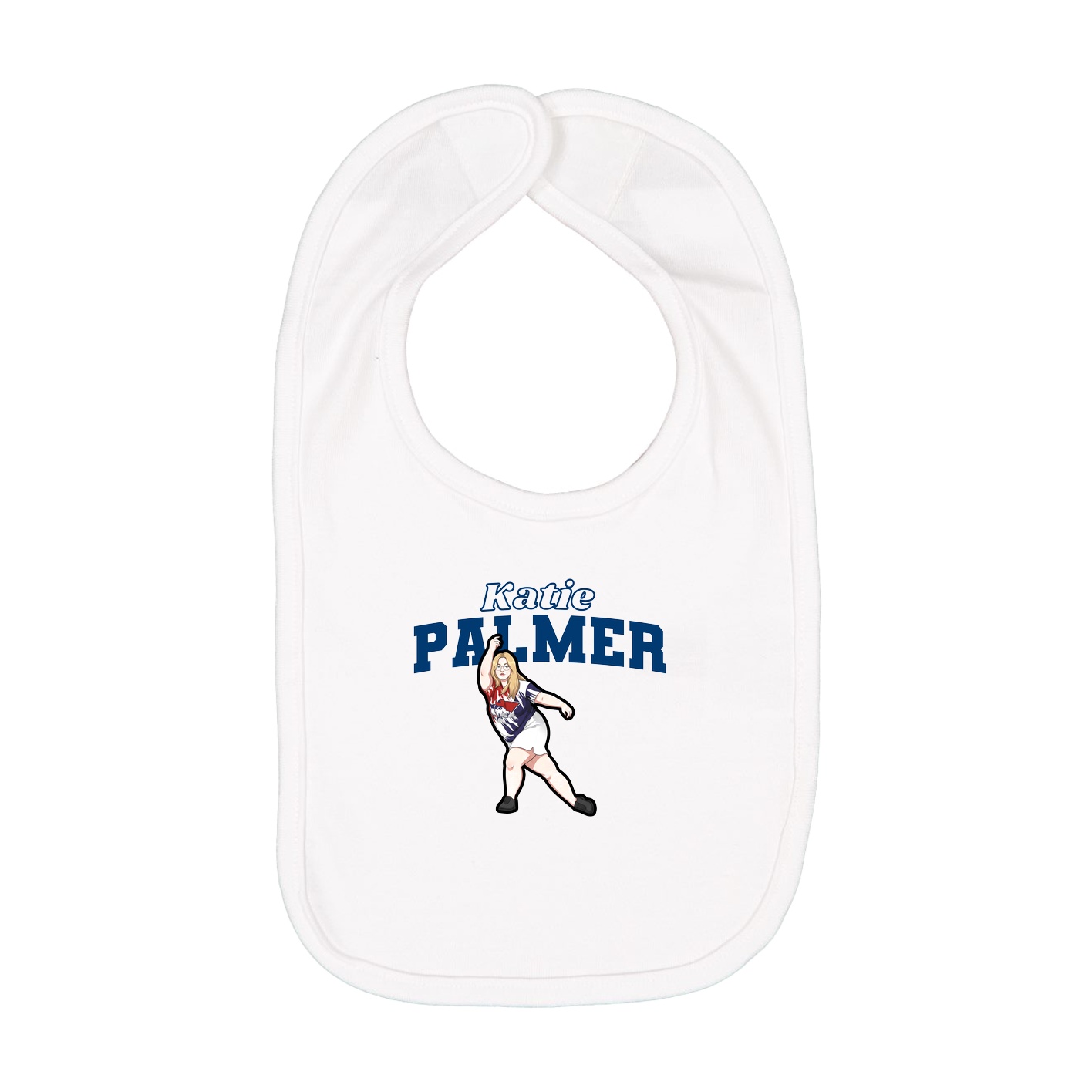 Infant Bib — Name Arch in White