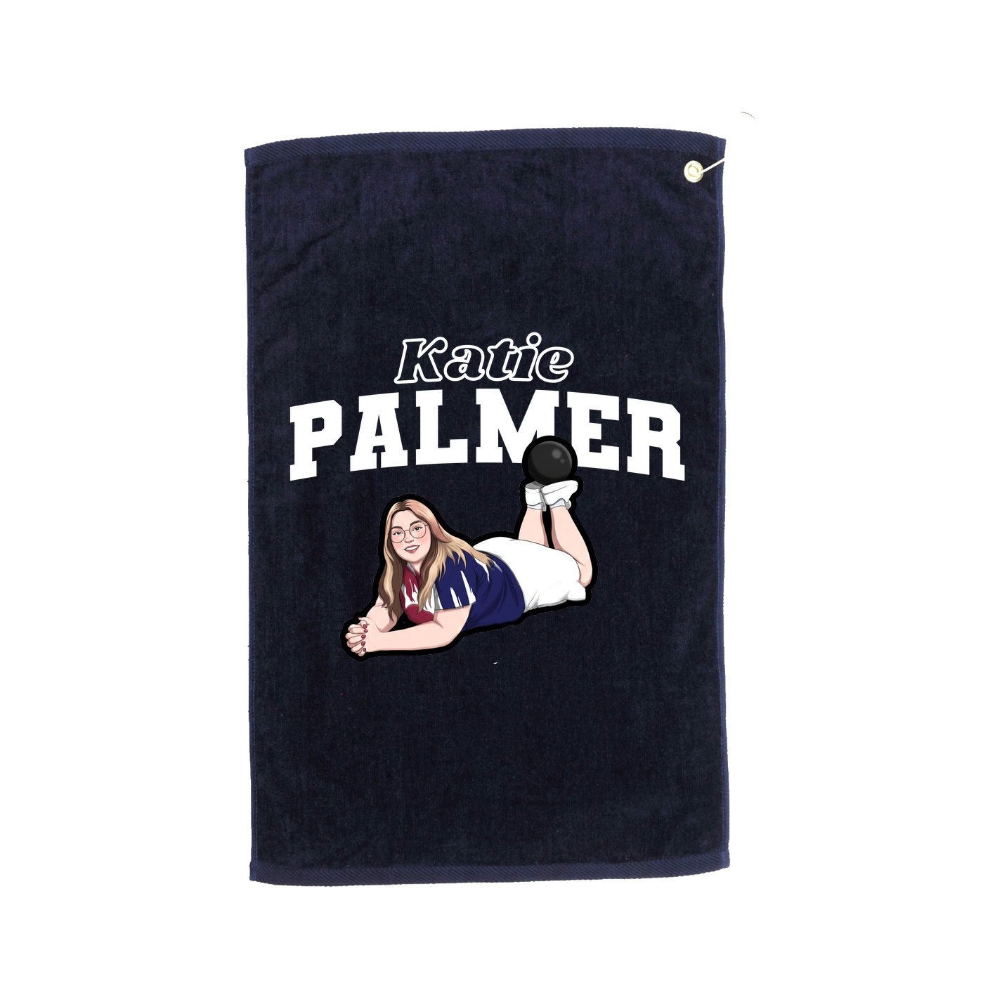 Golf Towel — Name Arch in Navy